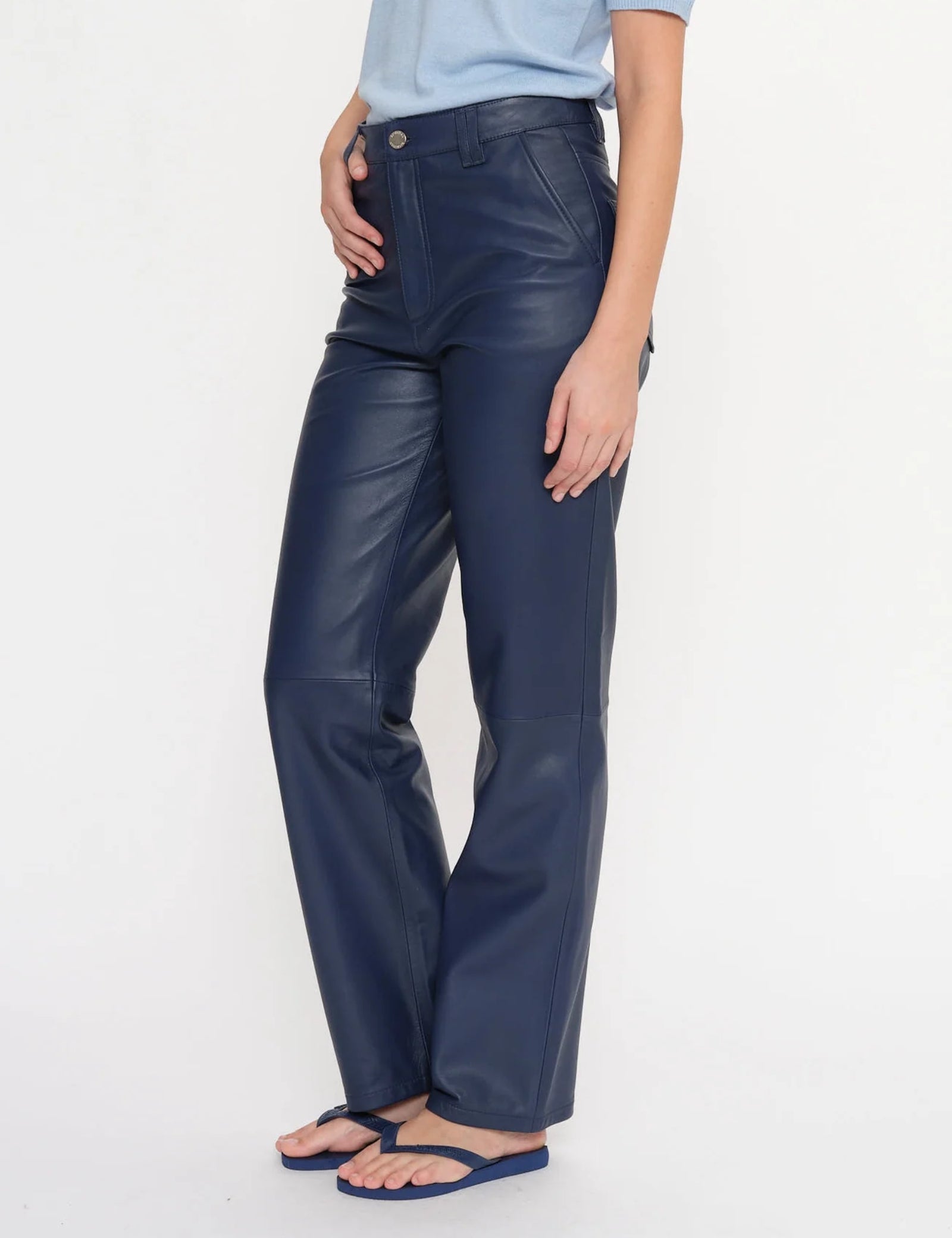 2NDDAY 2ND Toff - Fine leather Pants 193933 Medieval Blue