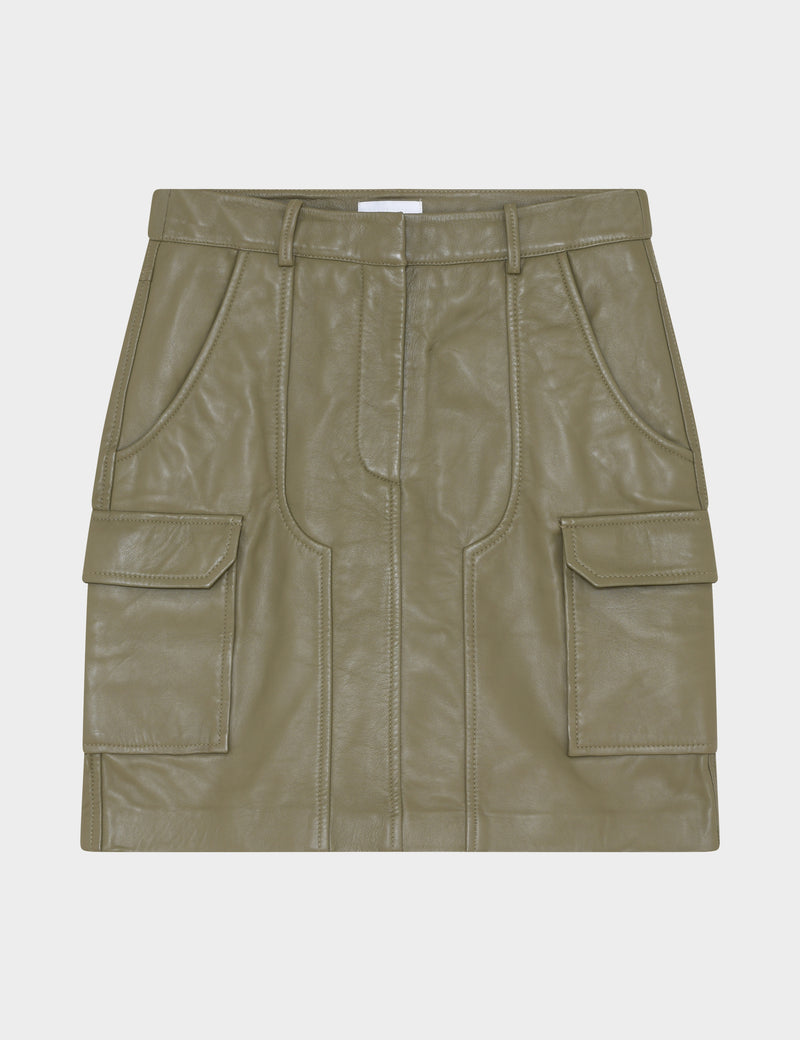 2NDDAY 2ND Vanessa - Leather Appeal Skirt 180615 Stone Gray