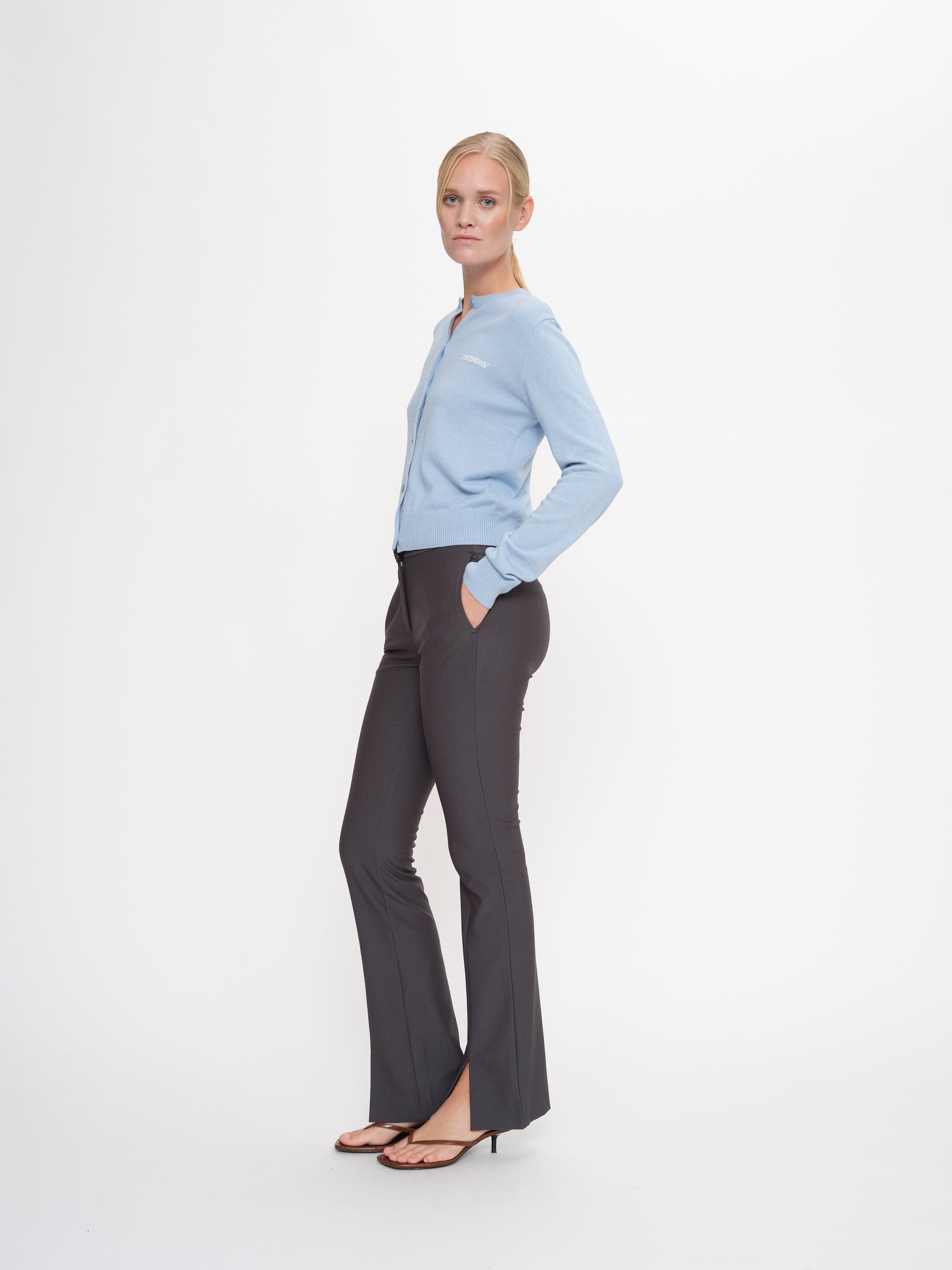 2NDDAY 2ND Vinny - Soft Wool Blend Cardigan 4038 Powder Blue