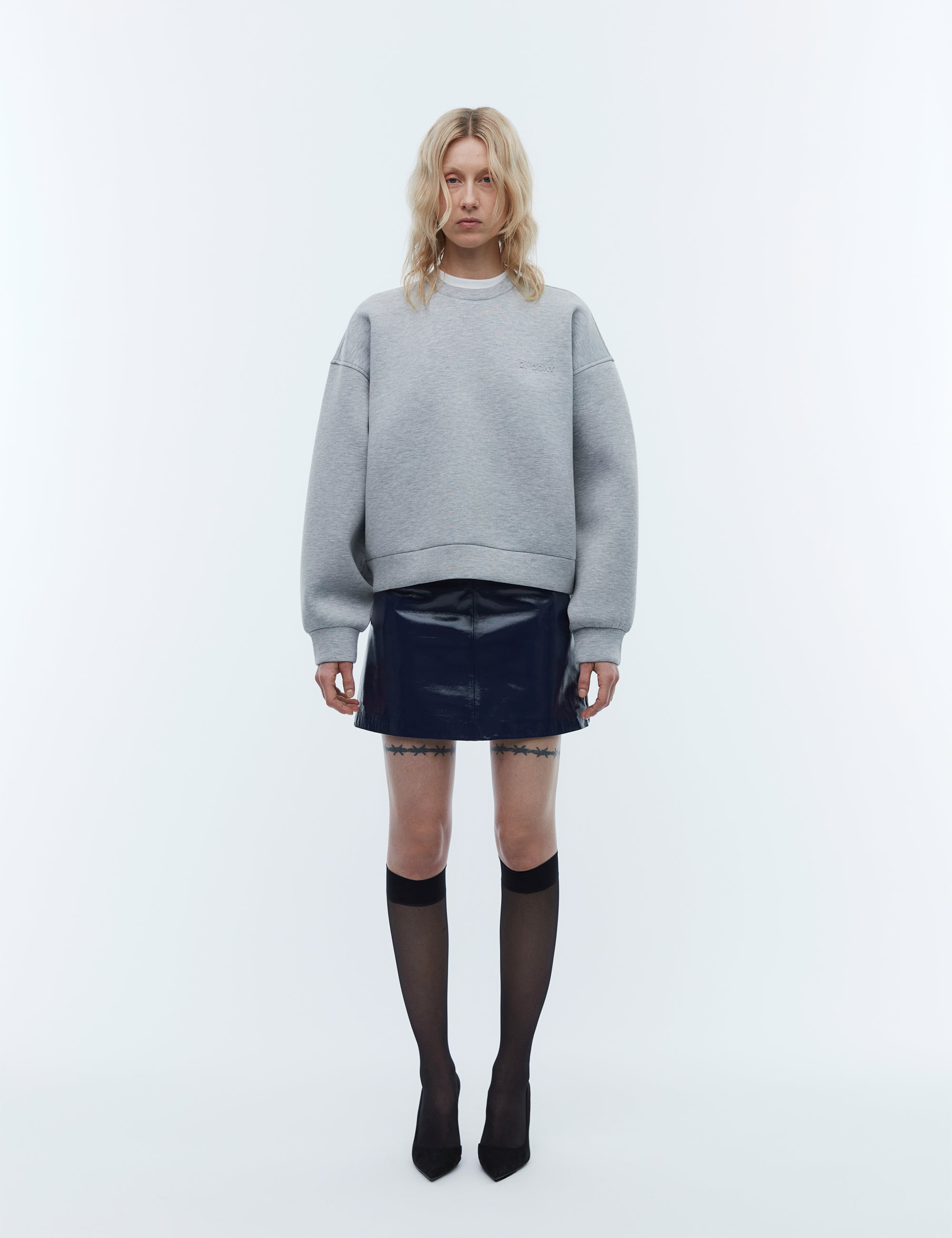 2NDDAY 2ND Vito - Heavy Neoprene Tops & T-Shirts 420129 Light Grey Melange