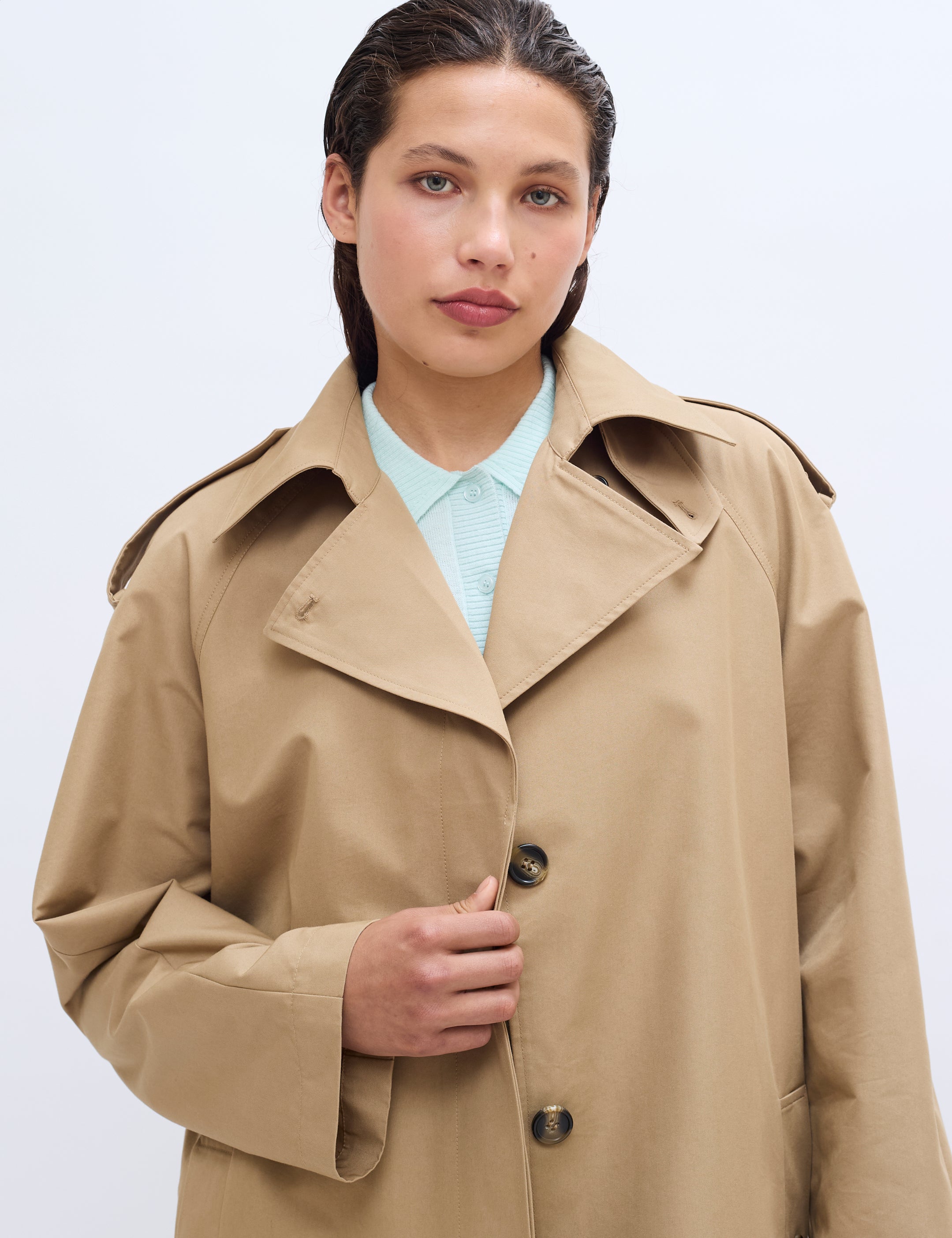 2NDDAY 2ND Willona - Firm Cotton Coats 171022 Kelp