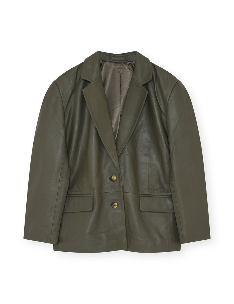 2NDDAY 2ND Wyatt - Vogue Leather Jacket 140615 Green Haze