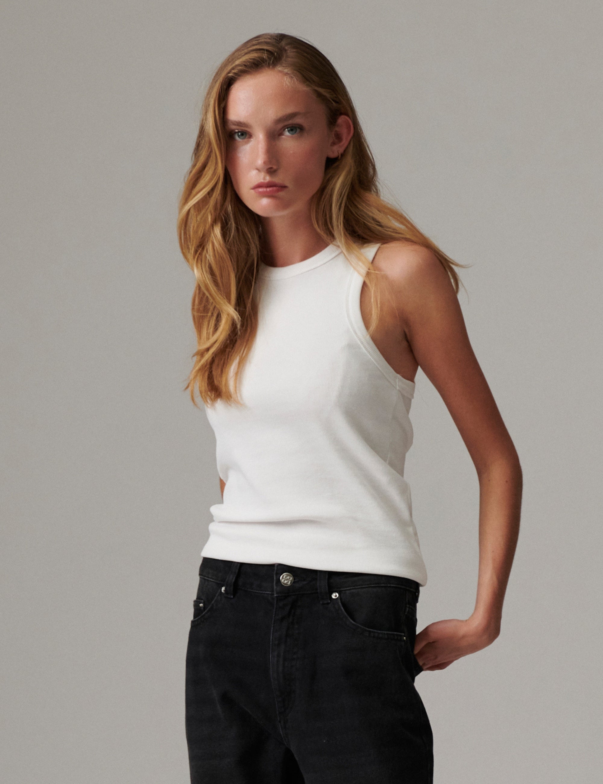 DAY Birger ét Mikkelsen Alisson - Classic Rib - Top Top 110601 Bright White