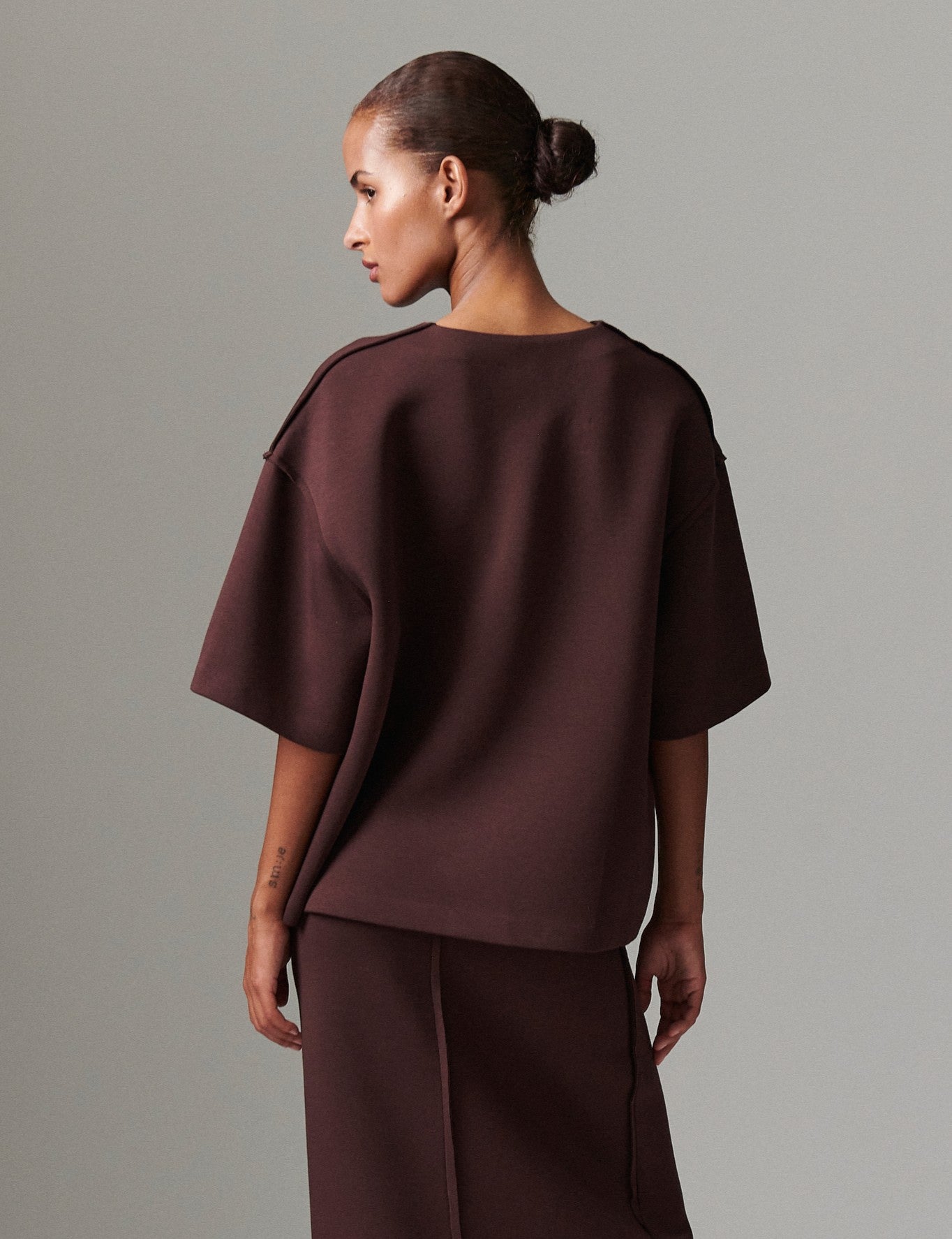 DAY Birger ét Mikkelsen Amalie - Scuba Tops & T-Shirts 191110 CHOCOLATE PLUM