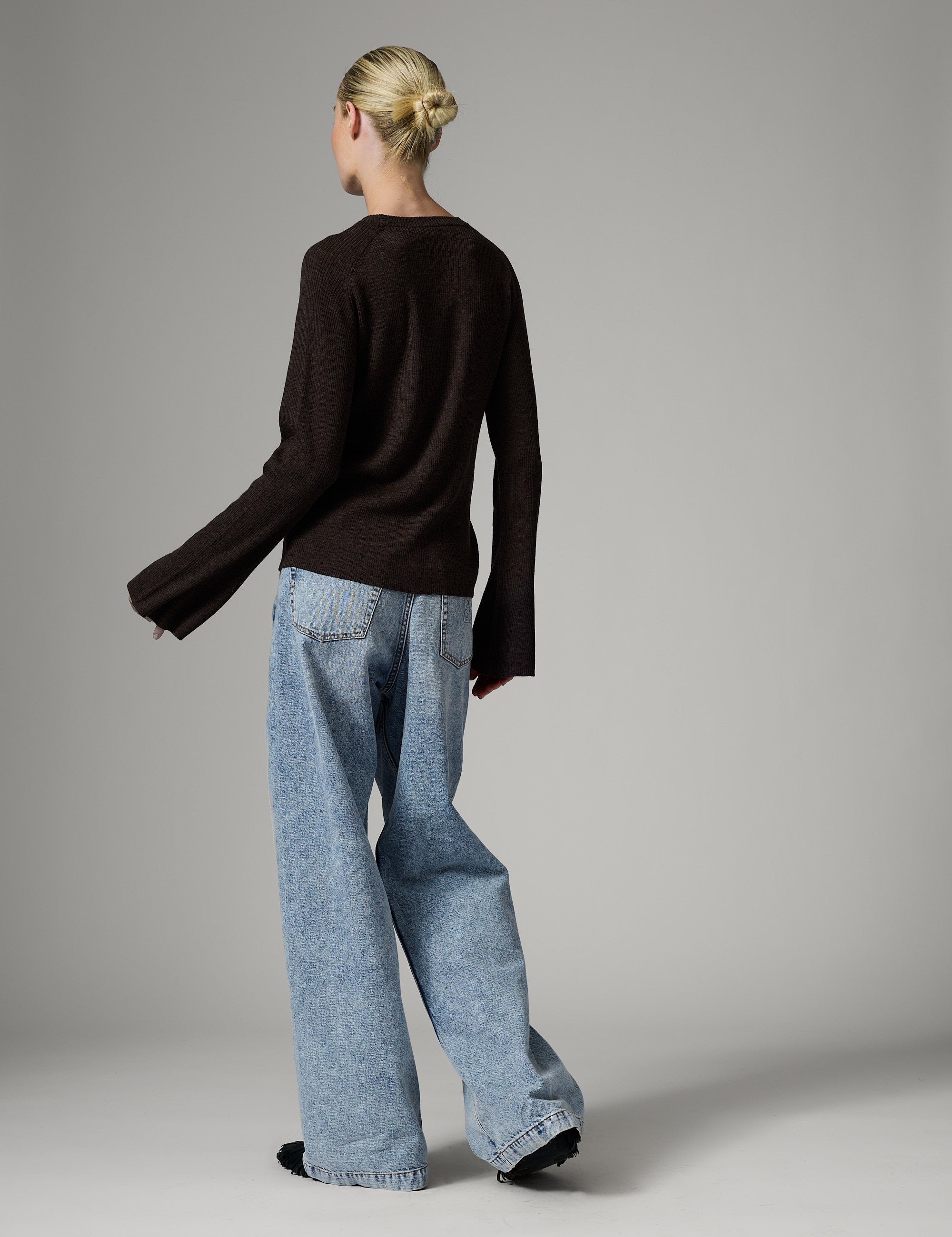 DAY Birger ét Mikkelsen Anabelle Rib - Daily Elements - Pullover Sweater 500116 DARK BROWN MELANGE