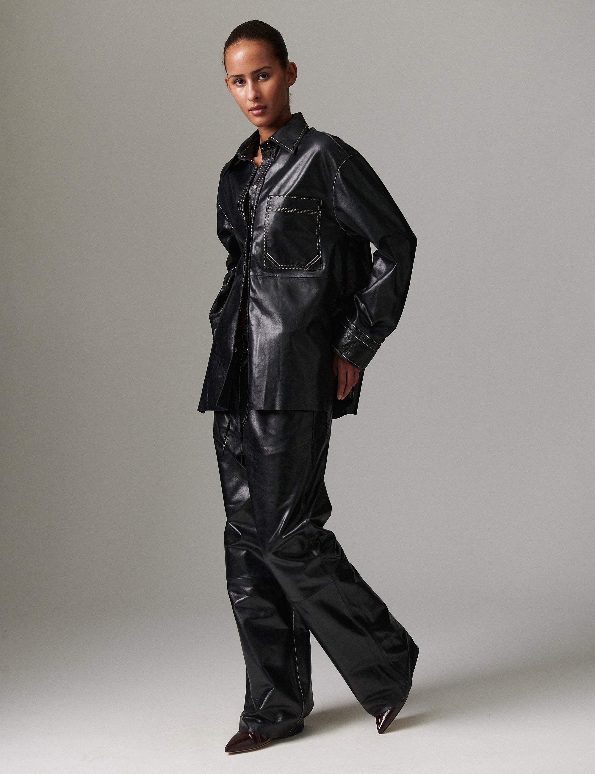 DAY Birger ét Mikkelsen Andreas - Polished Leather Shirts & Blouses 190303 BLACK