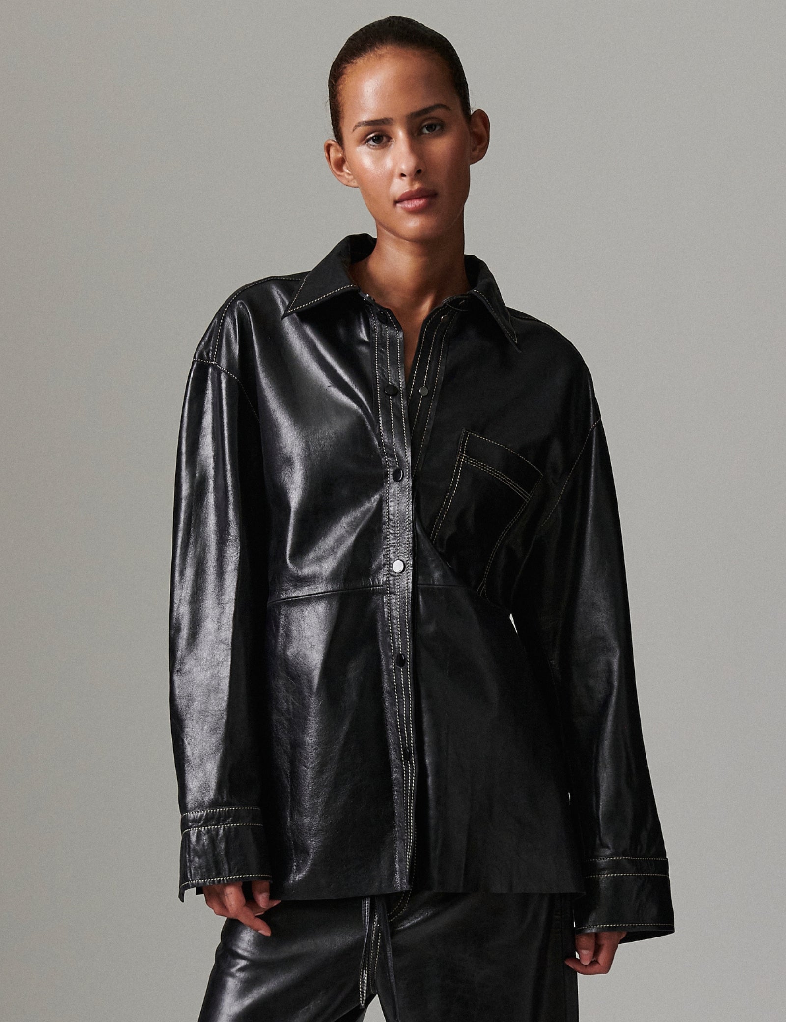 DAY Birger ét Mikkelsen Andreas - Polished Leather Shirts & Blouses 190303 BLACK