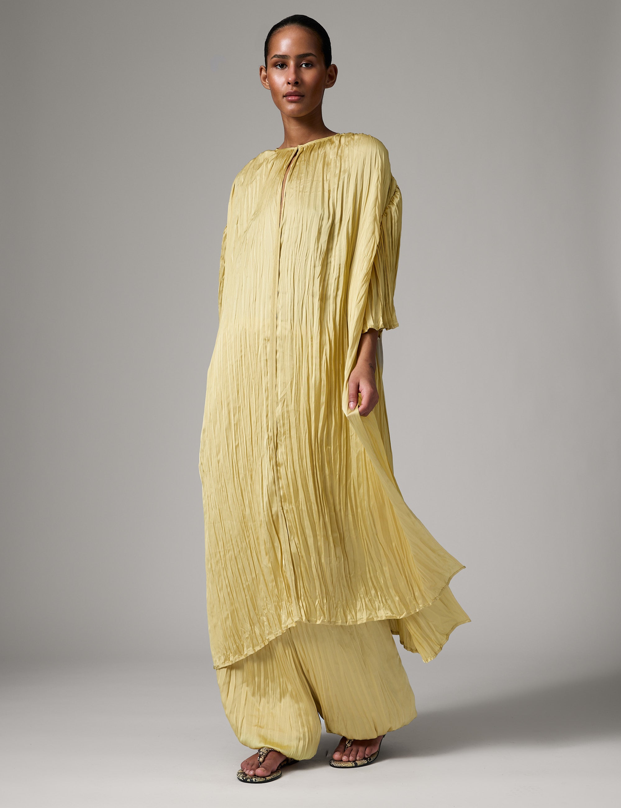 DAY Birger ét Mikkelsen Aruna - Crinkled Surface Kjole 130922 Straw