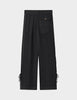 Belle - Contrast Linen - Bukser - Black