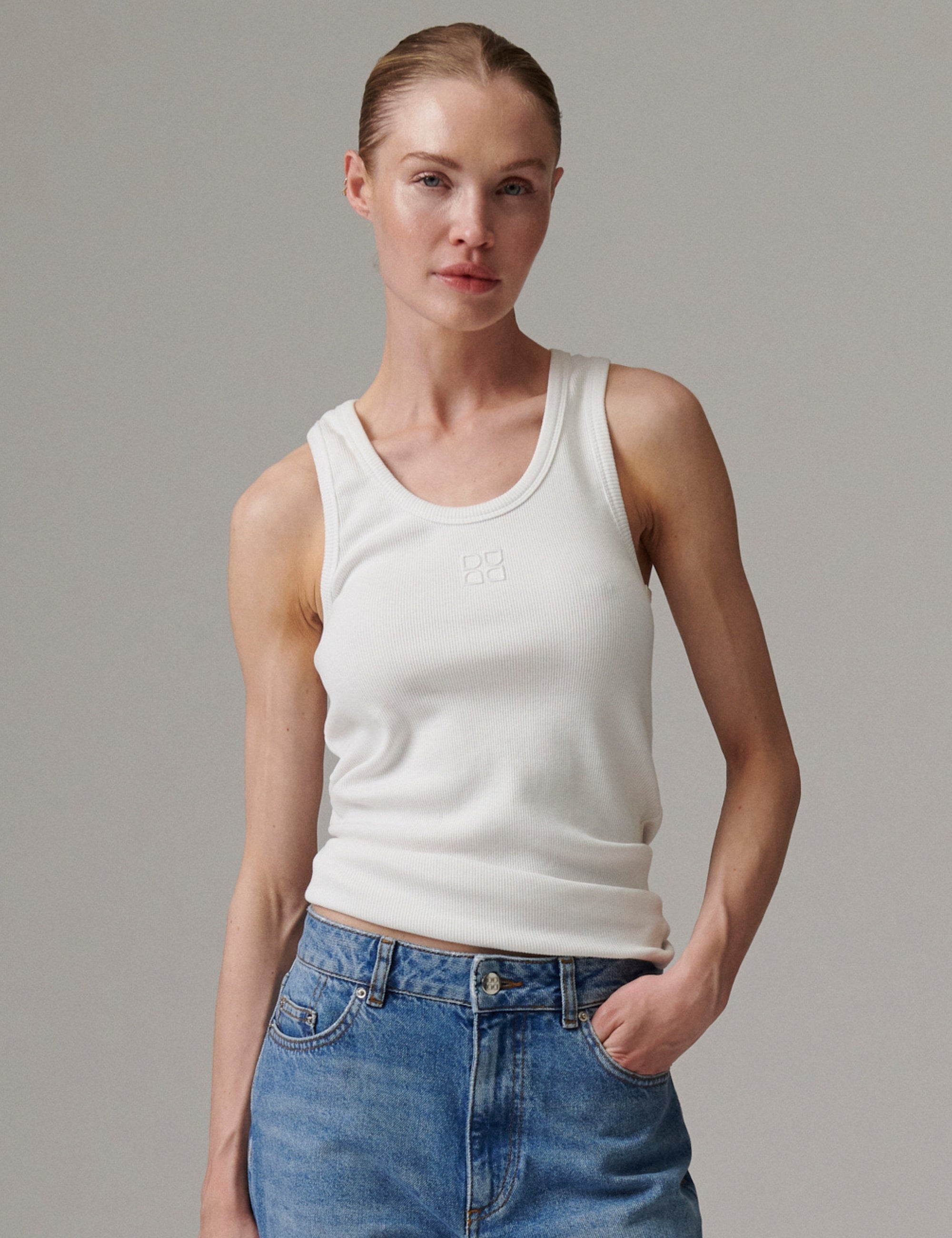 DAY Birger ét Mikkelsen Camilo - Classic Rib - Top Top 110601 Bright White