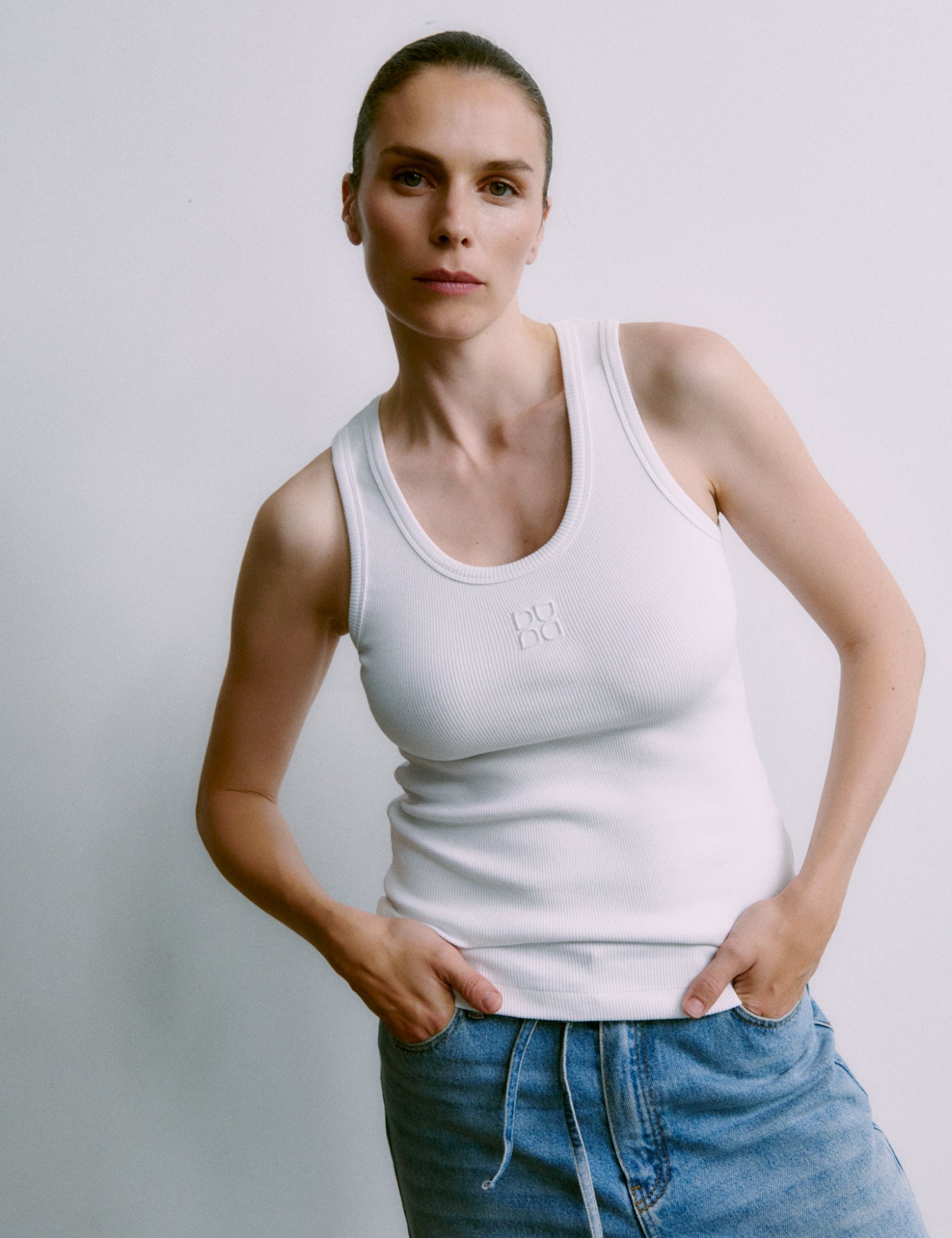 DAY Birger ét Mikkelsen Camilo - Classic Rib - Top Top 110601 Bright White