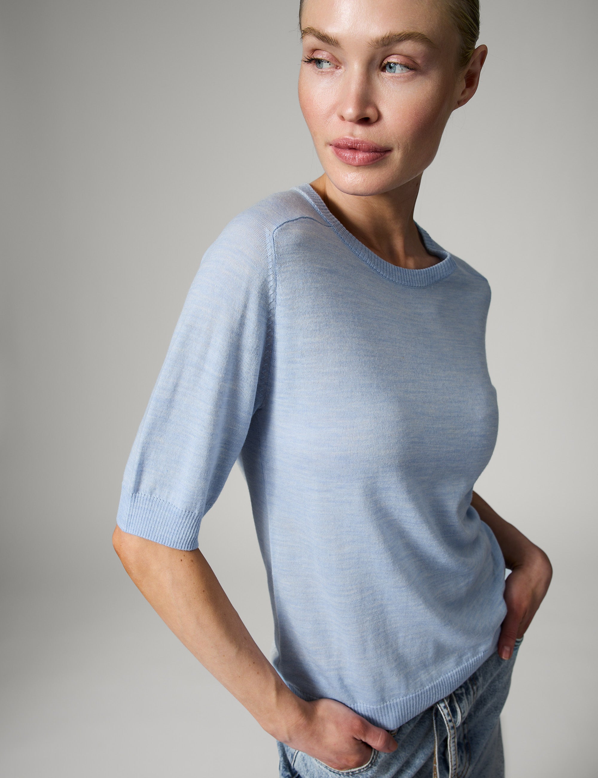 DAY Birger ét Mikkelsen Carolina - Daily Elements - Pullover Sweater 500005 LIGHT BLUE MELANGE