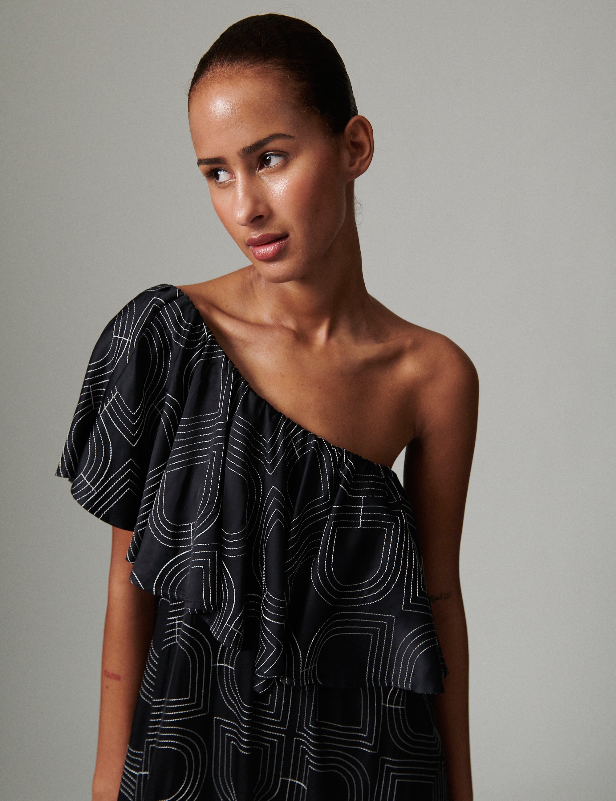 DAY Birger ét Mikkelsen Chrissi- Fluid Viscose Stitch Kjole 190303 BLACK