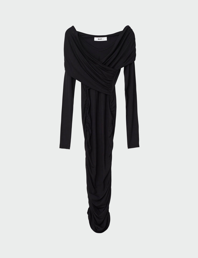 DAY Birger ét Mikkelsen Cillian - Wrap Jersey Dress 190303 BLACK