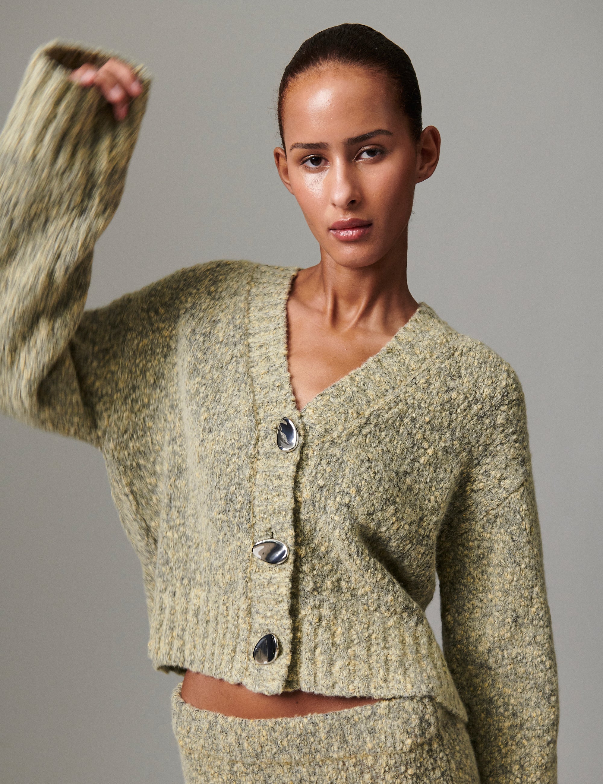 DAY Birger ét Mikkelsen Conor - Winter melange Cardigan 500158 CAPERS MELANGE
