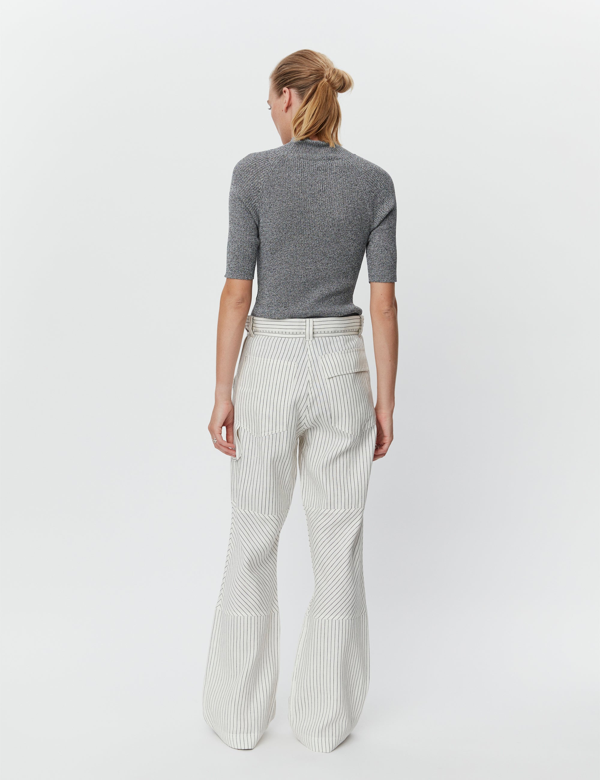 DAY Birger ét Mikkelsen Culkin - Cozy Linen Stripe Pants 190303 BLACK