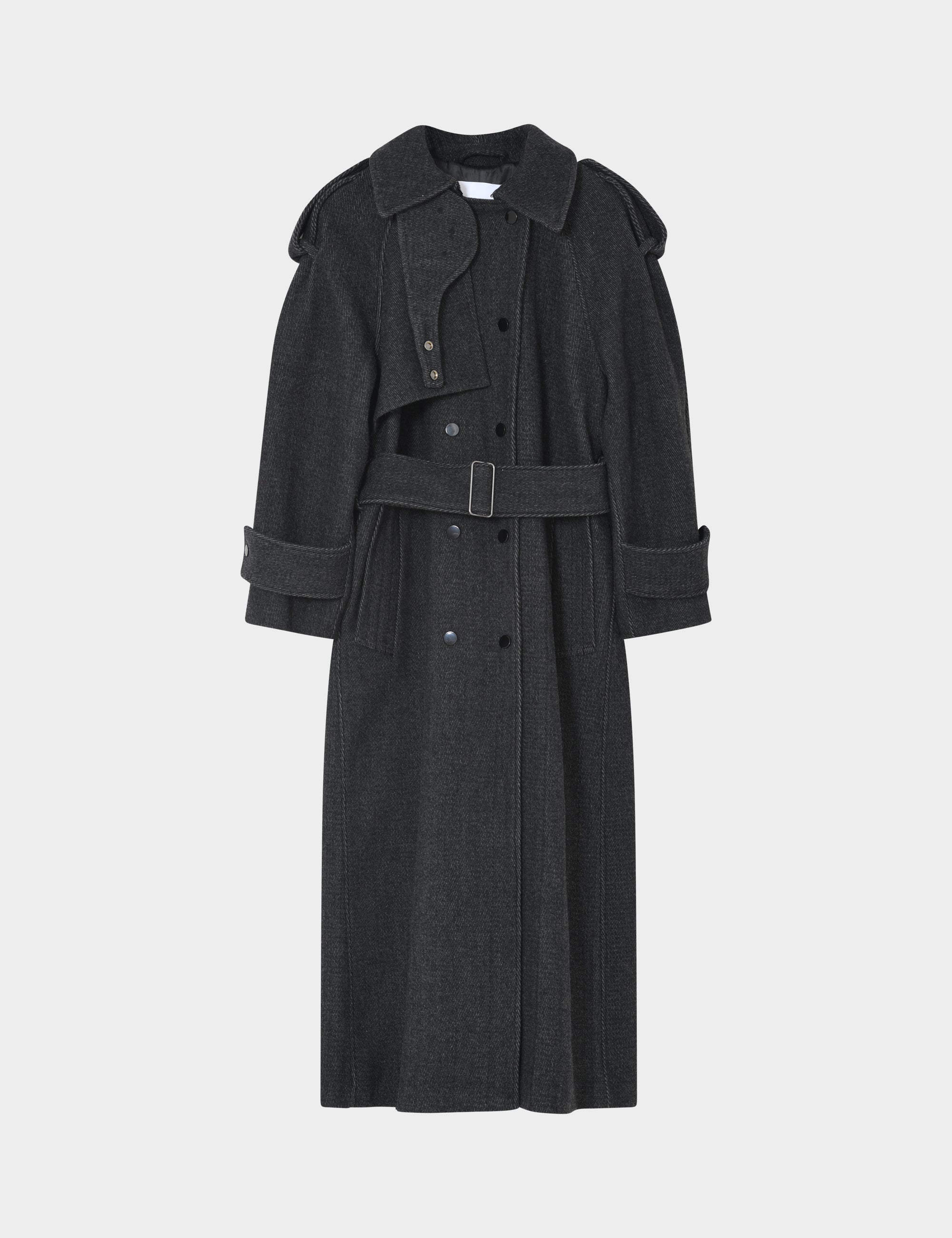 DAY Birger ét Mikkelsen DAYCapthin - Wool Structure - Frakke Frakke 900013 Grey Twill