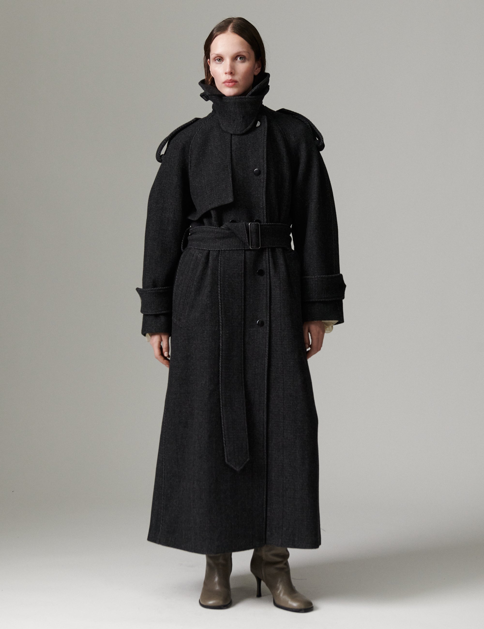 DAY Birger ét Mikkelsen DAYCapthin - Wool Structure - Frakke Frakke 900013 Grey Twill