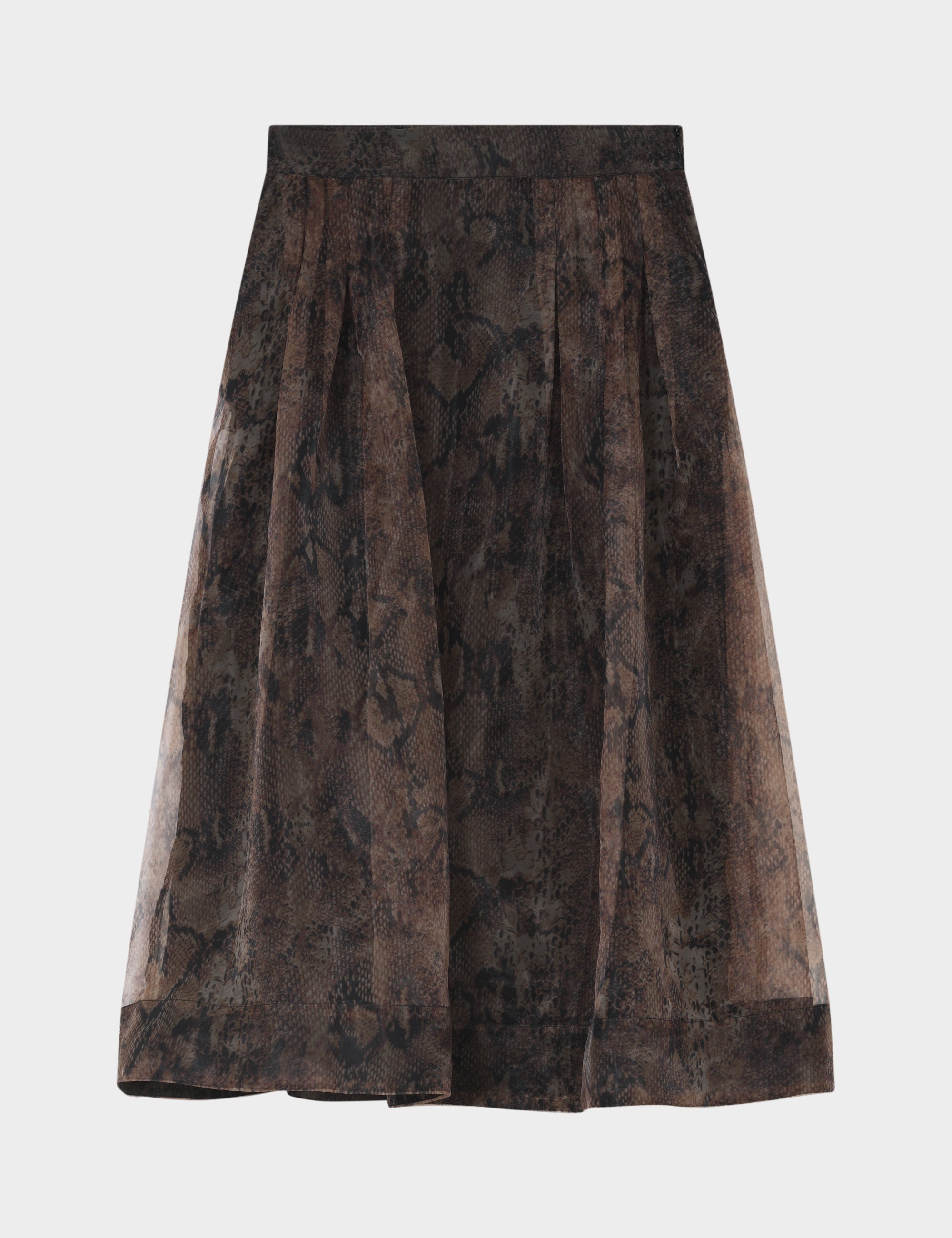 DAY Birger ét Mikkelsen DAYChai - Organza - Nederdel Skirt BROWN SNAKEY