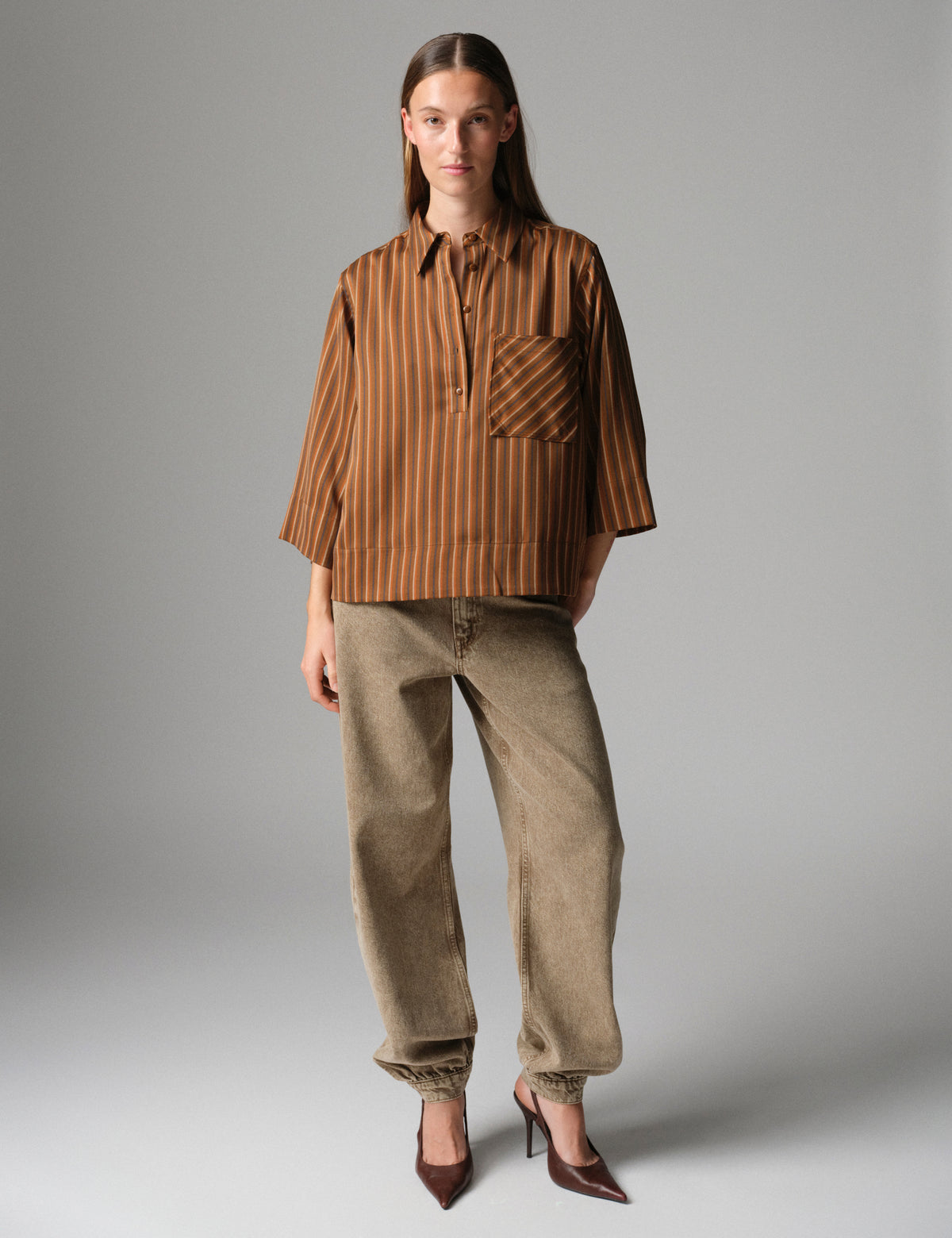 DAY Birger ét Mikkelsen DAYMira -Chic Stripes - Bluse Bluse 10083 Brown stripe
