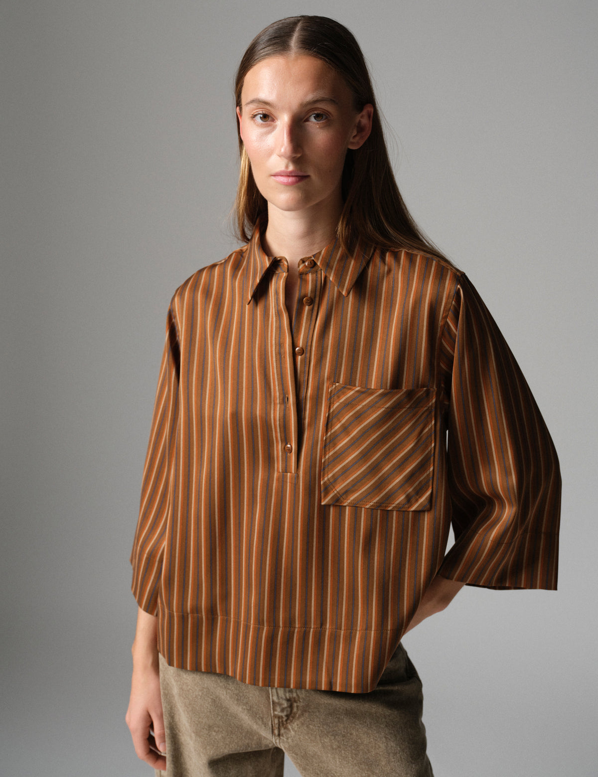DAY Birger ét Mikkelsen DAYMira -Chic Stripes - Bluse Bluse 10083 Brown stripe