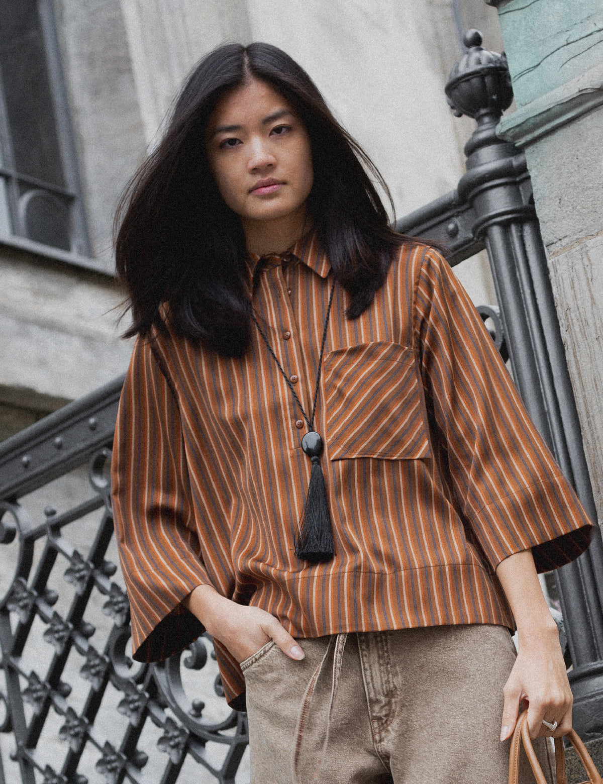 DAY Birger ét Mikkelsen DAYMira -Chic Stripes - Bluse Bluse 10083 Brown stripe