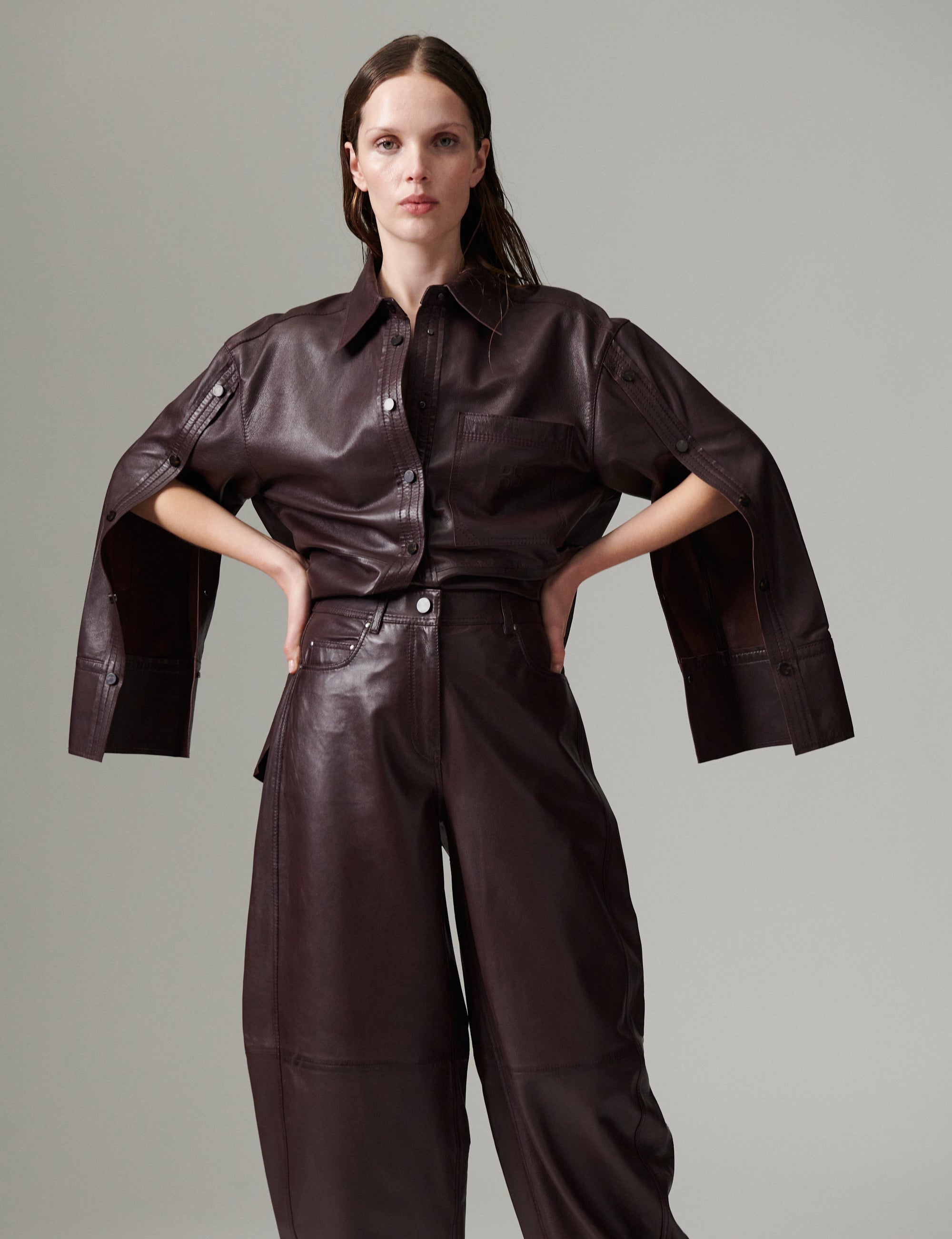 DAY Birger ét Mikkelsen DAYPeta - Polished Lamb - Skjorte Bluse 191619 FUDGE