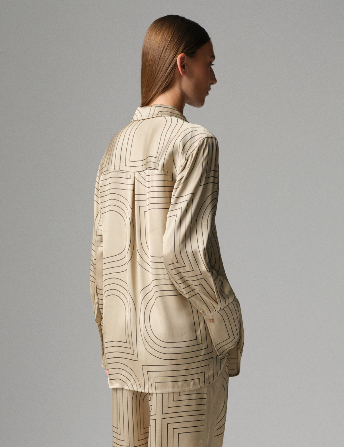 DAY Birger ét Mikkelsen DAYPloma - Fluid Viscose - Skjorte Bluse 500191 Humus With Black