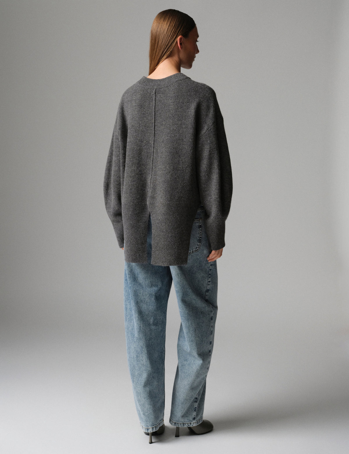 DAY Birger ét Mikkelsen DAYSindi - Soft Lamb - Pullover Sweater 500003 Dark Grey Melange