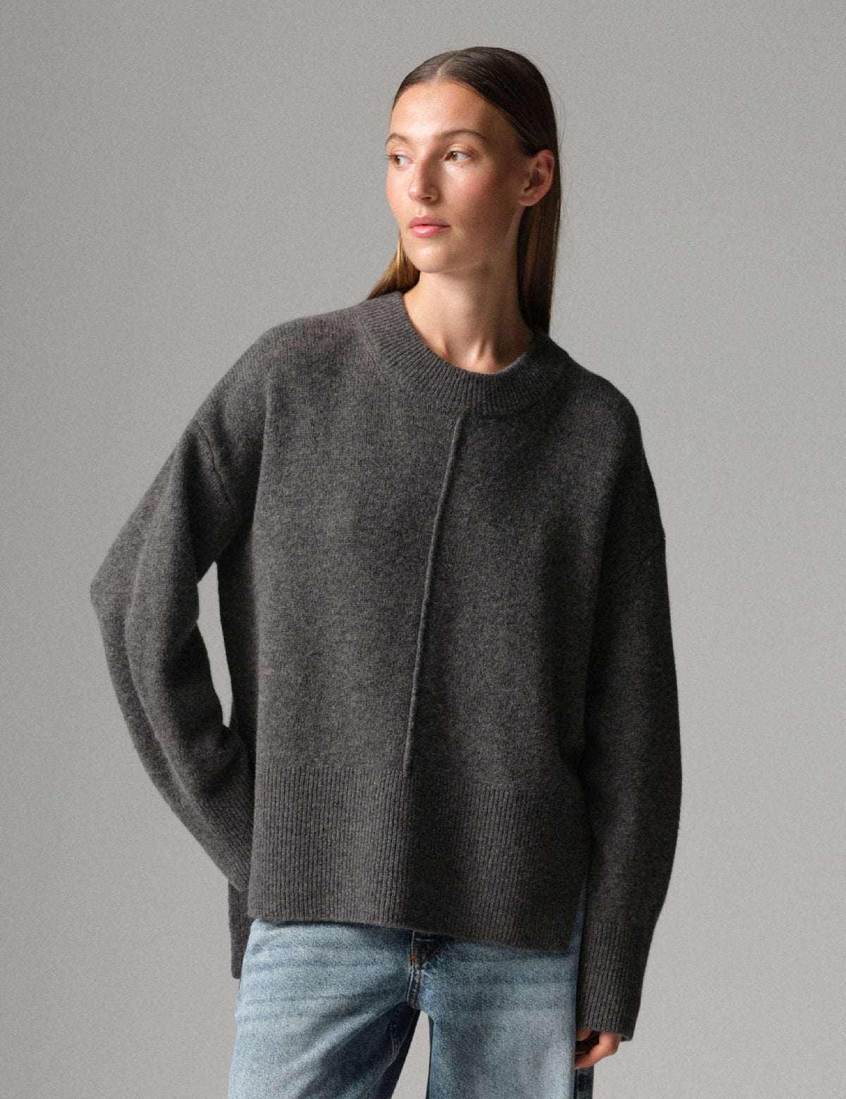 DAY Birger ét Mikkelsen DAYSindi - Soft Lamb - Pullover Sweater 500003 Dark Grey Melange