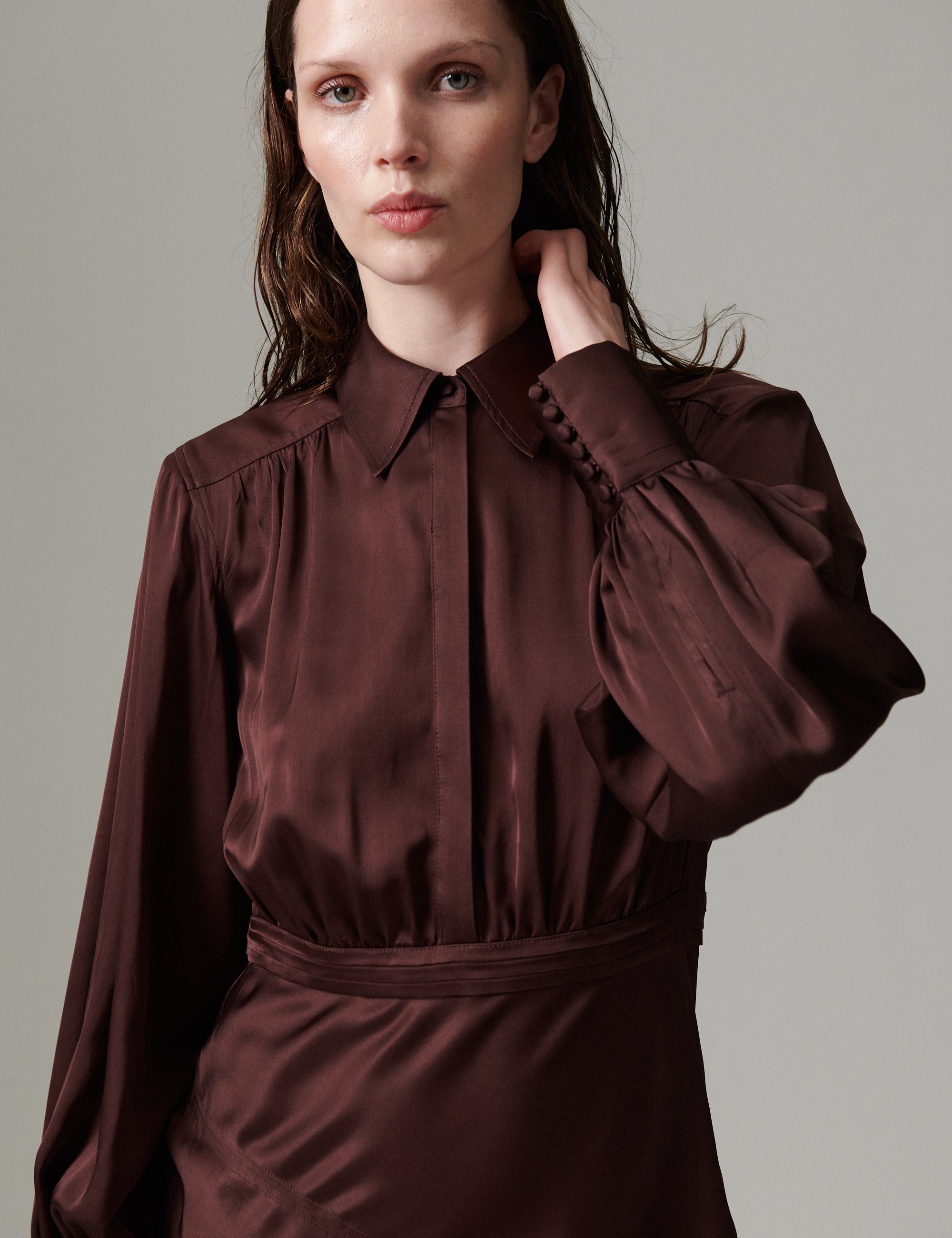 DAY Birger ét Mikkelsen DAYWoma - Fluid Viscose Kjole 191619 FUDGE
