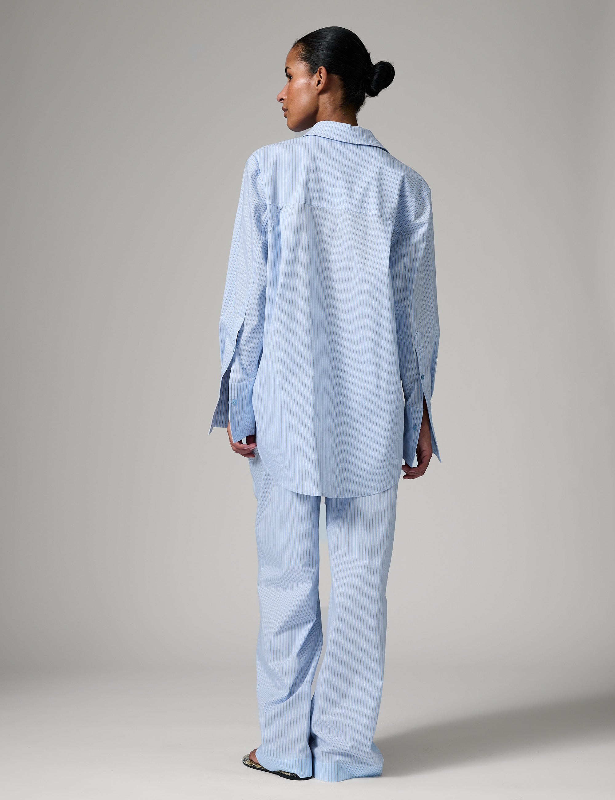DAY Birger ét Mikkelsen DAYZena - Daylounge Stripe Bukser 154030 Chambray blue