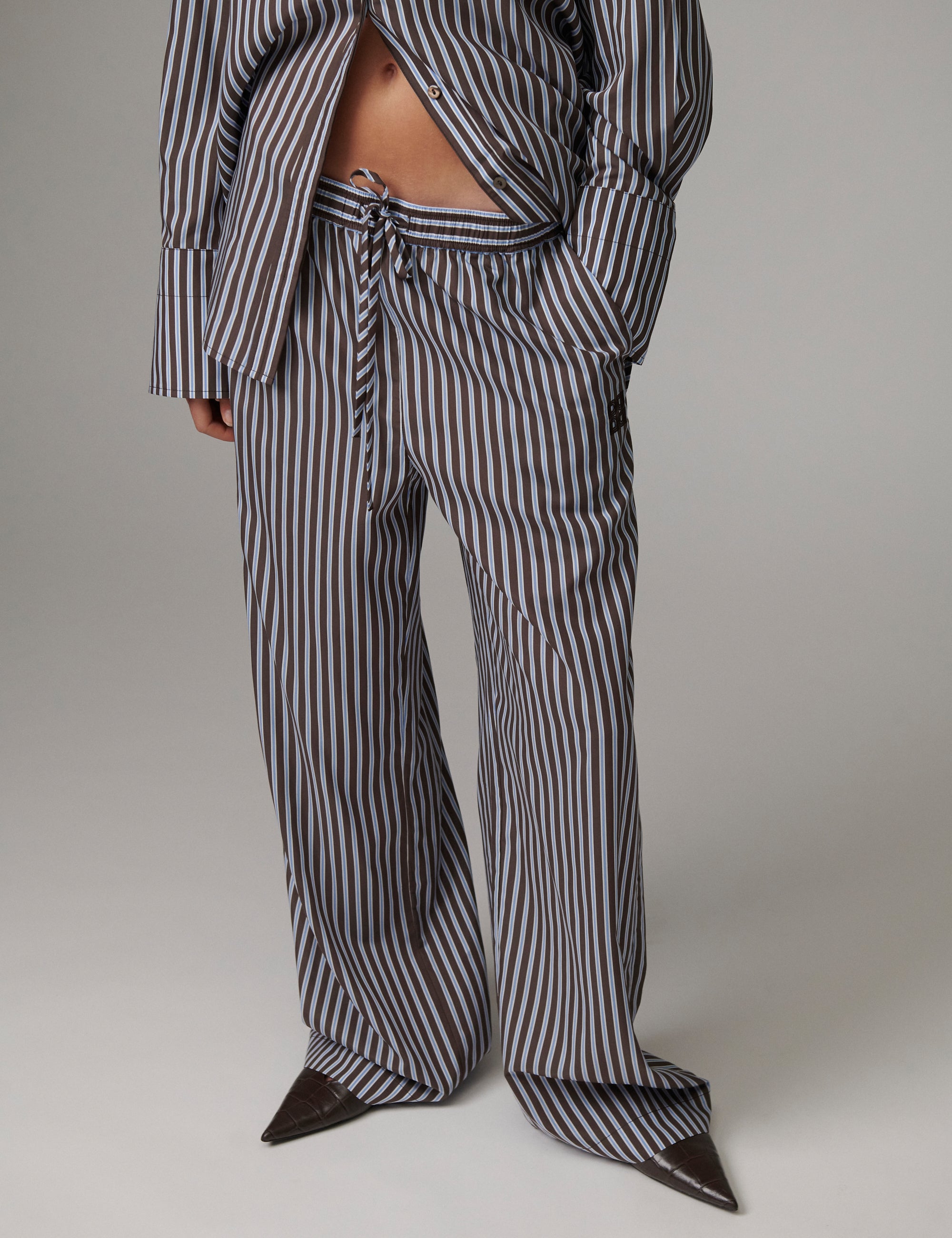 DAY Birger ét Mikkelsen DAYZoe - Daylounge Stripe - Skjorte Bukser 10082 Brown Stripe