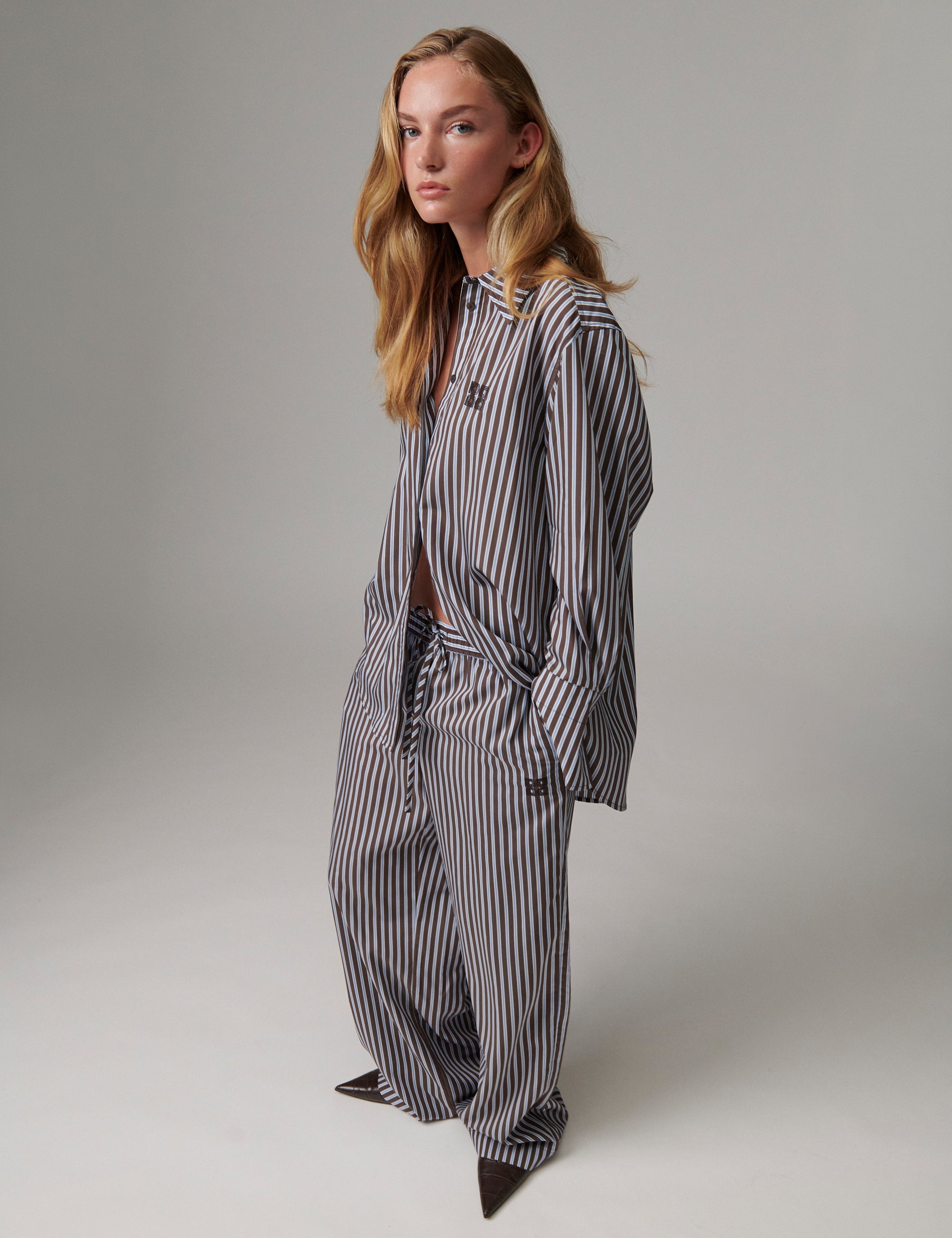 DAY Birger ét Mikkelsen DAYZoe - Daylounge Stripe - Skjorte Shirts & Blouses 10082 Brown Stripe