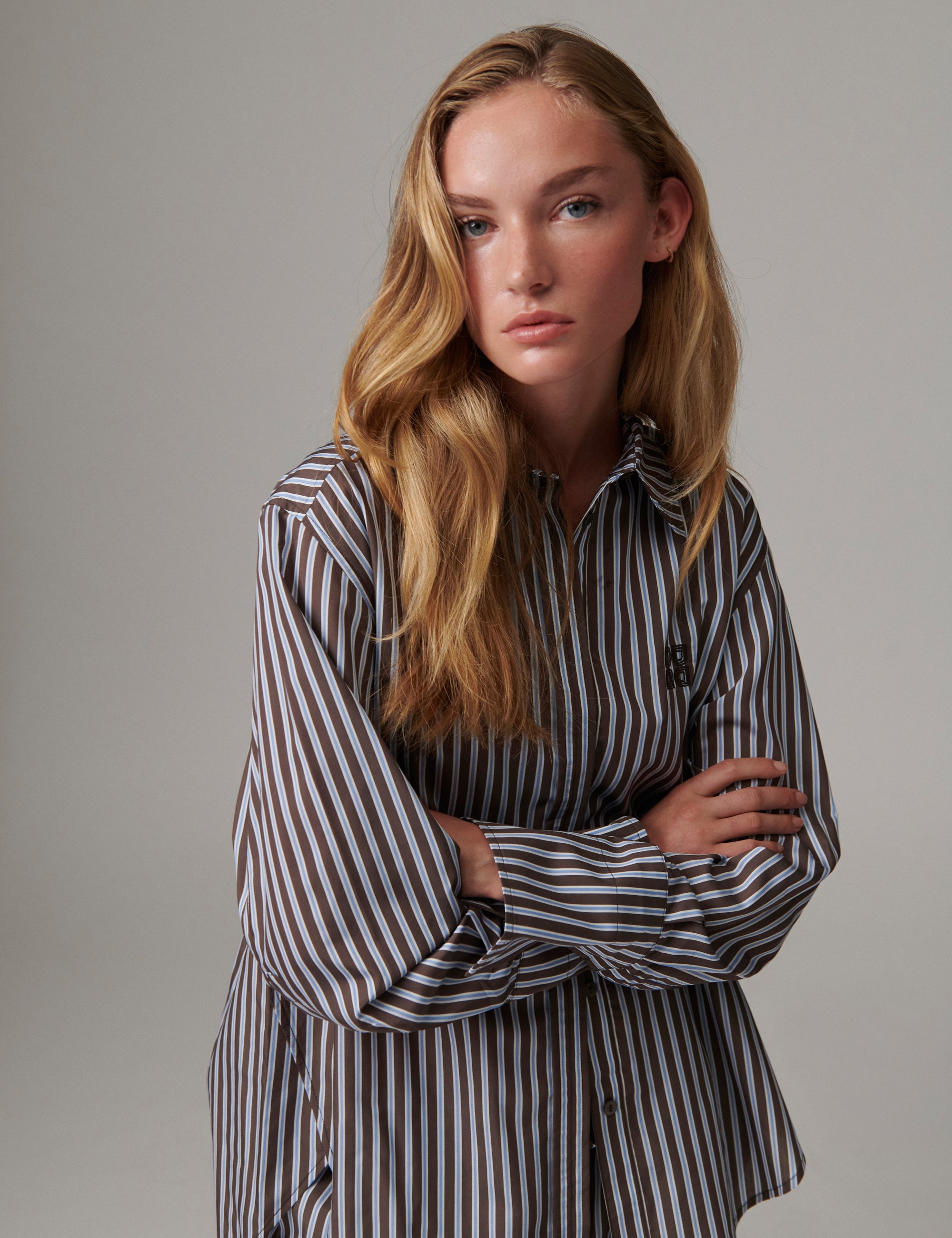 DAY Birger ét Mikkelsen DAYZoe - Daylounge Stripe - Skjorte Shirts & Blouses 10082 Brown Stripe