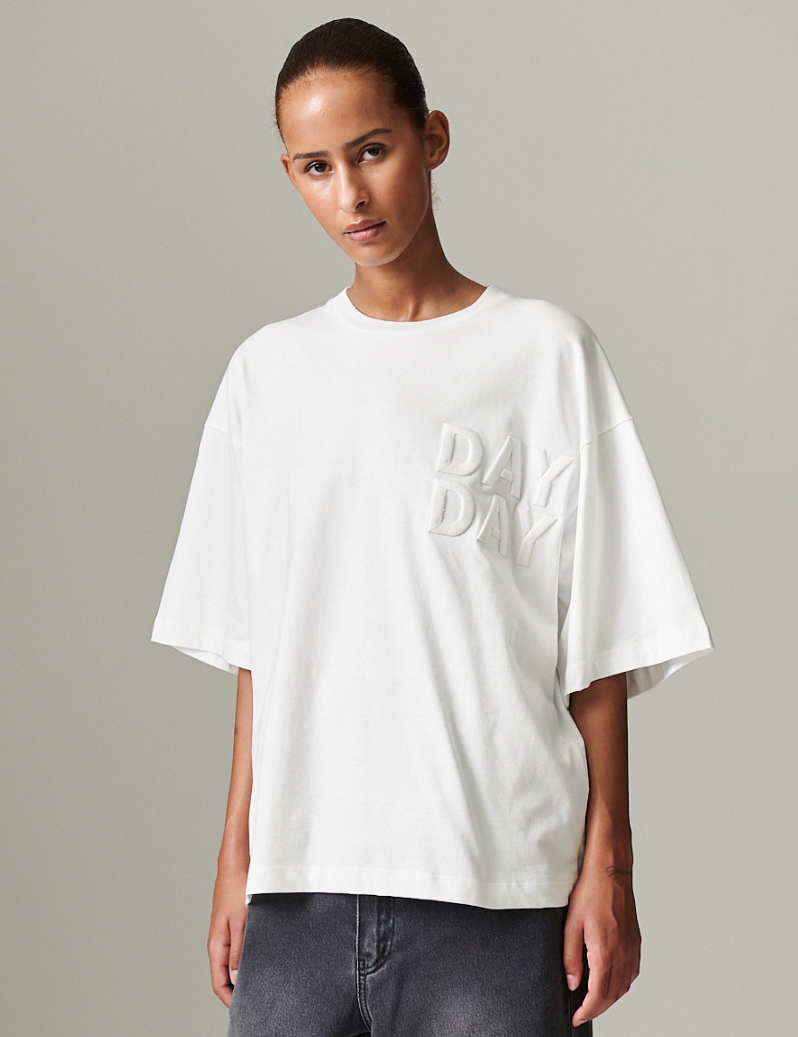 DAY Birger ét Mikkelsen Drew - Heavy Jersey Tops & T-Shirts 110601 BRIGHT WHITE
