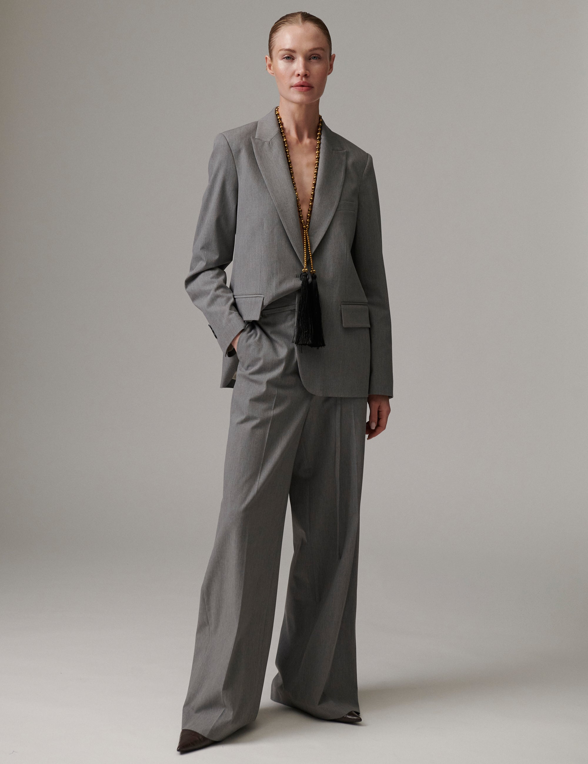 DAY Birger ét Mikkelsen Elina - Classic Gab Bukser 500006 Medium Grey Melange