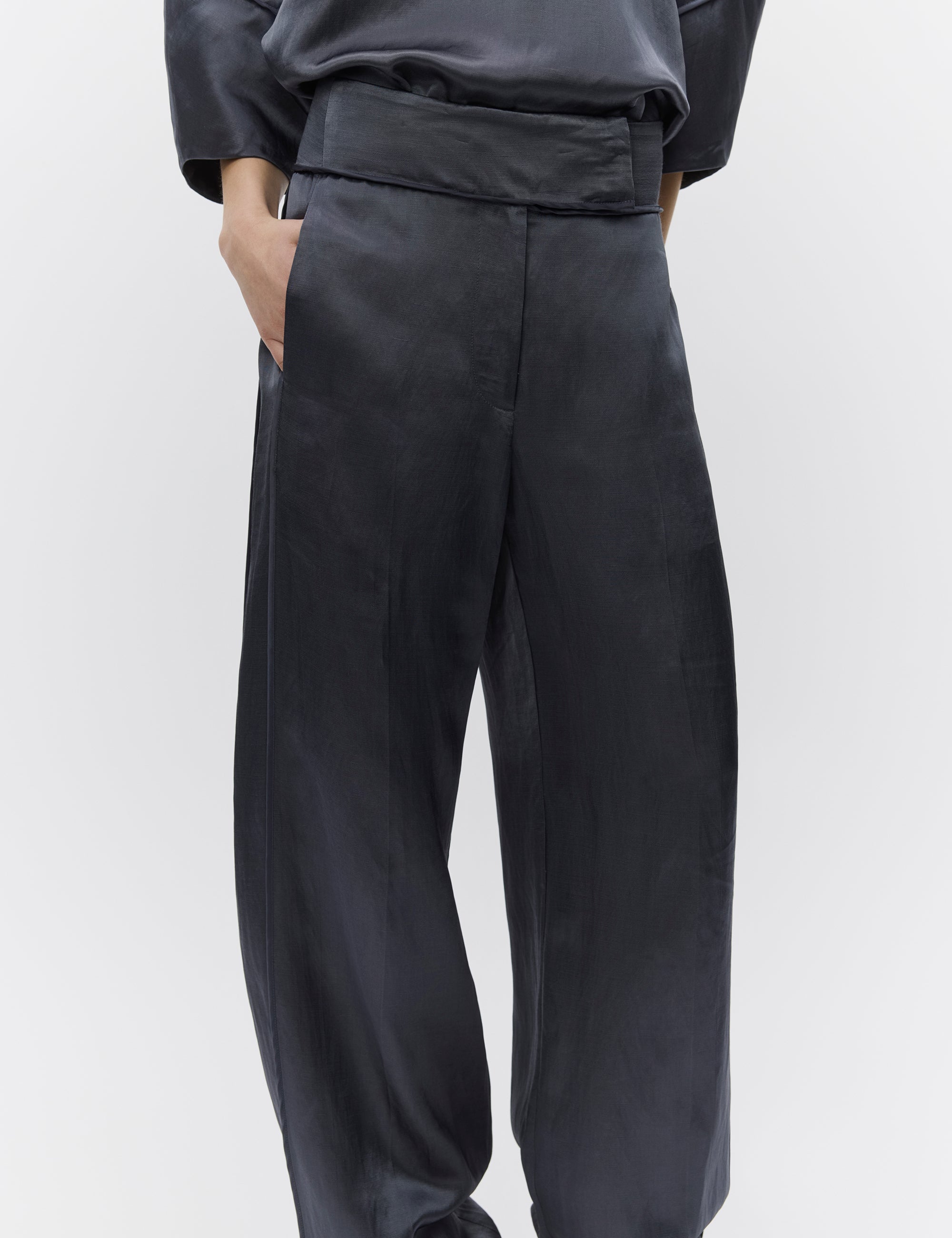 DAY Birger ét Mikkelsen Elms - High shine blend Pants 194104 EBONY