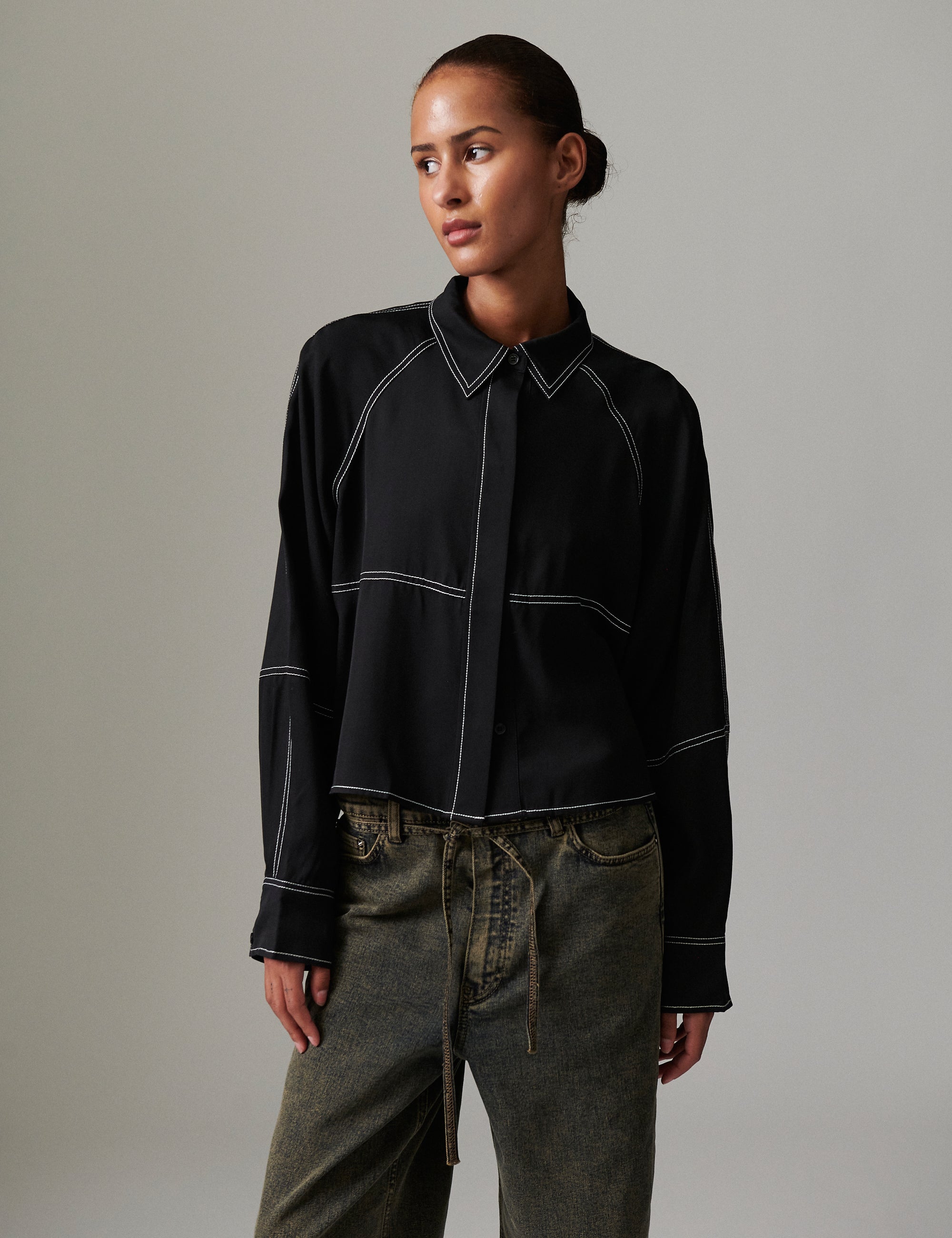DAY Birger ét Mikkelsen Elston - Light Modern Twill Shirts & Blouses 190303 BLACK