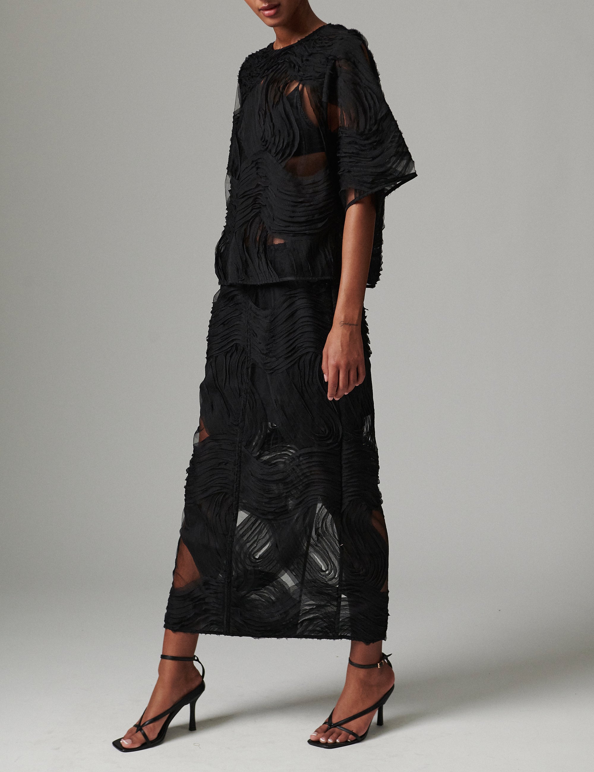 DAY Birger ét Mikkelsen Emsa - Crochet Lacy Skirt 190303 BLACK