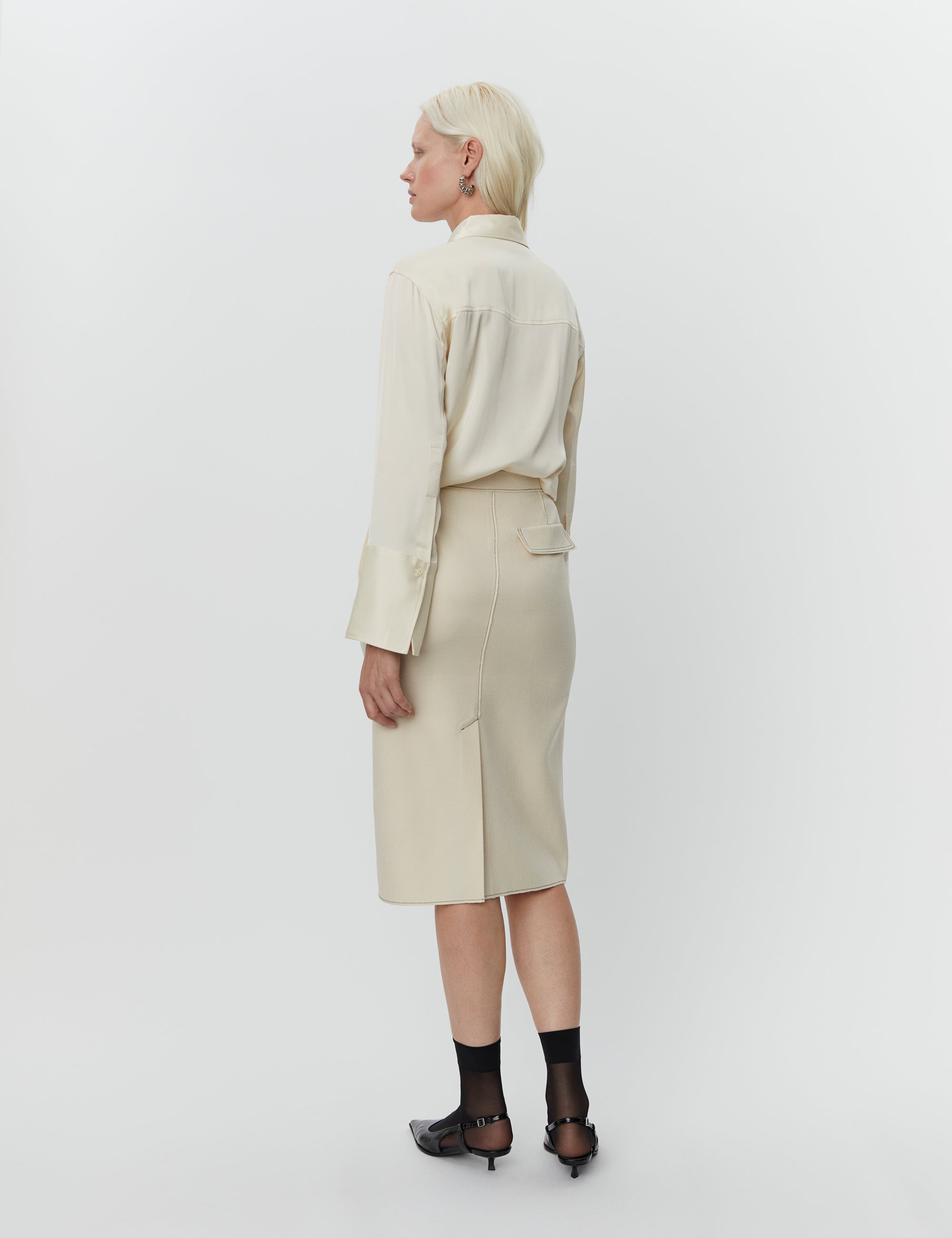 DAY Birger ét Mikkelsen Felix - Fluid Viscose RD Shirts & Blouses 110507 WINTER WHITE
