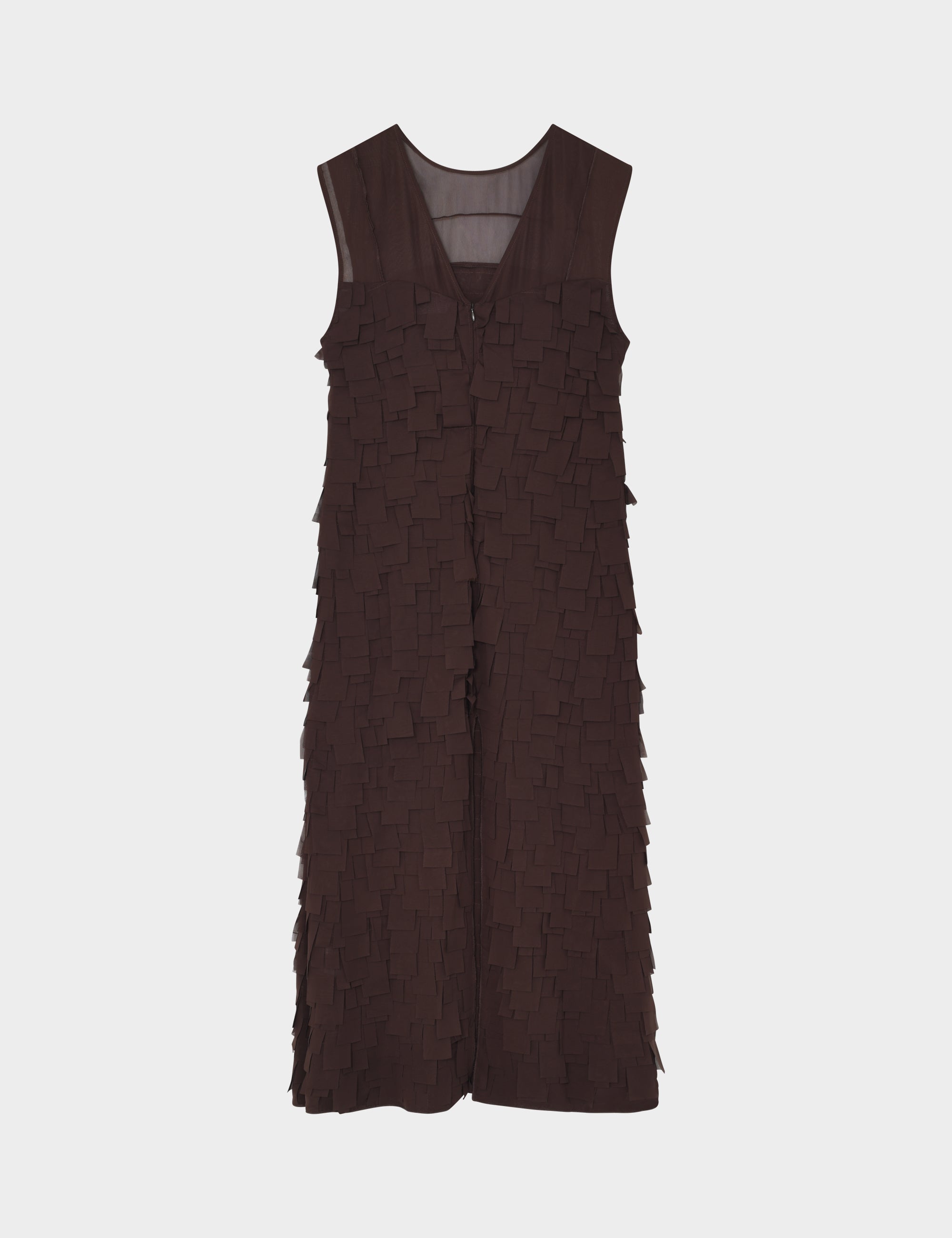 DAY Birger ét Mikkelsen Fig - Chiffon Fringe Kjole 10037 Coffee Bean