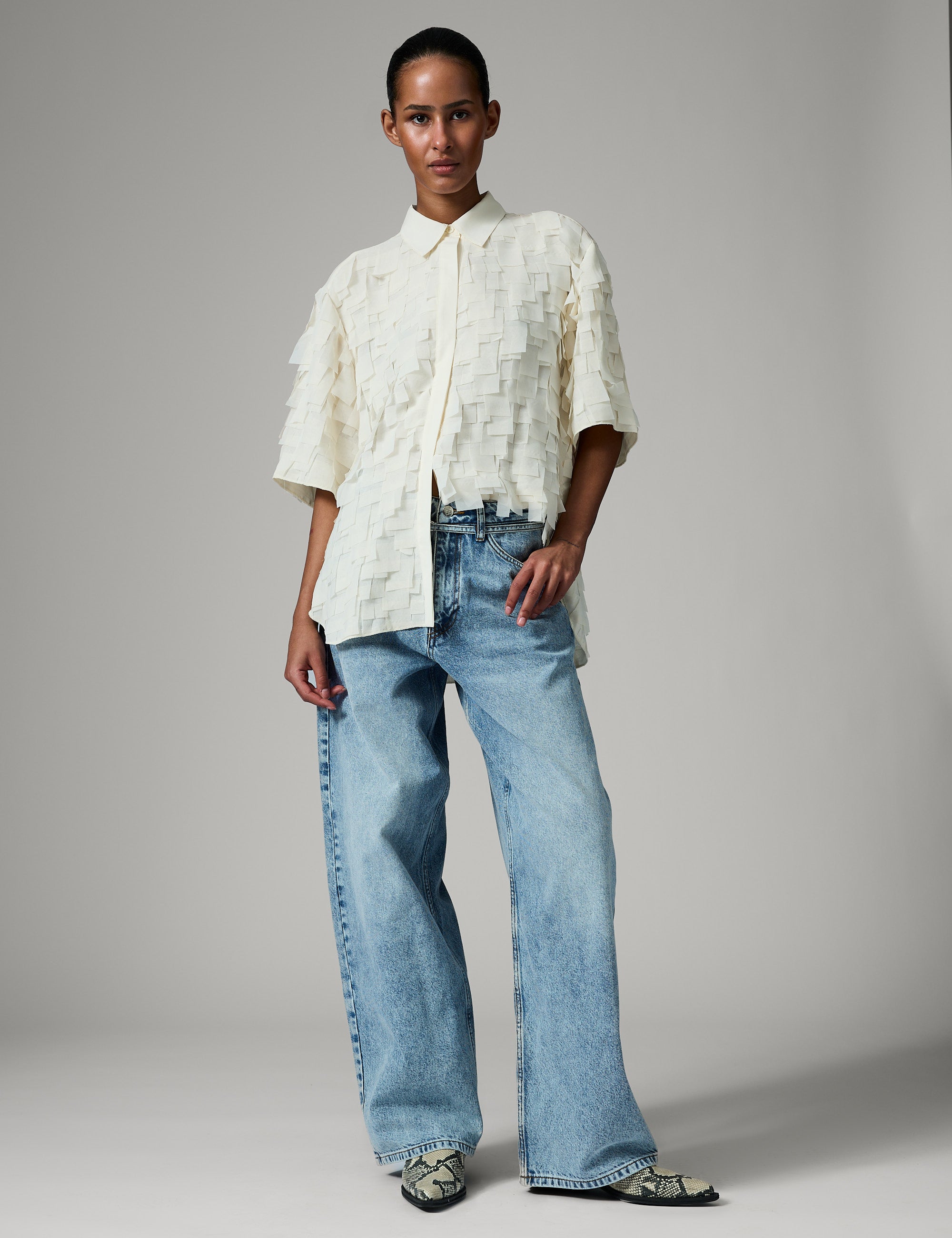 DAY Birger ét Mikkelsen Figo - Chiffon Fringe Shirts & Blouses 110605 Jet Stream