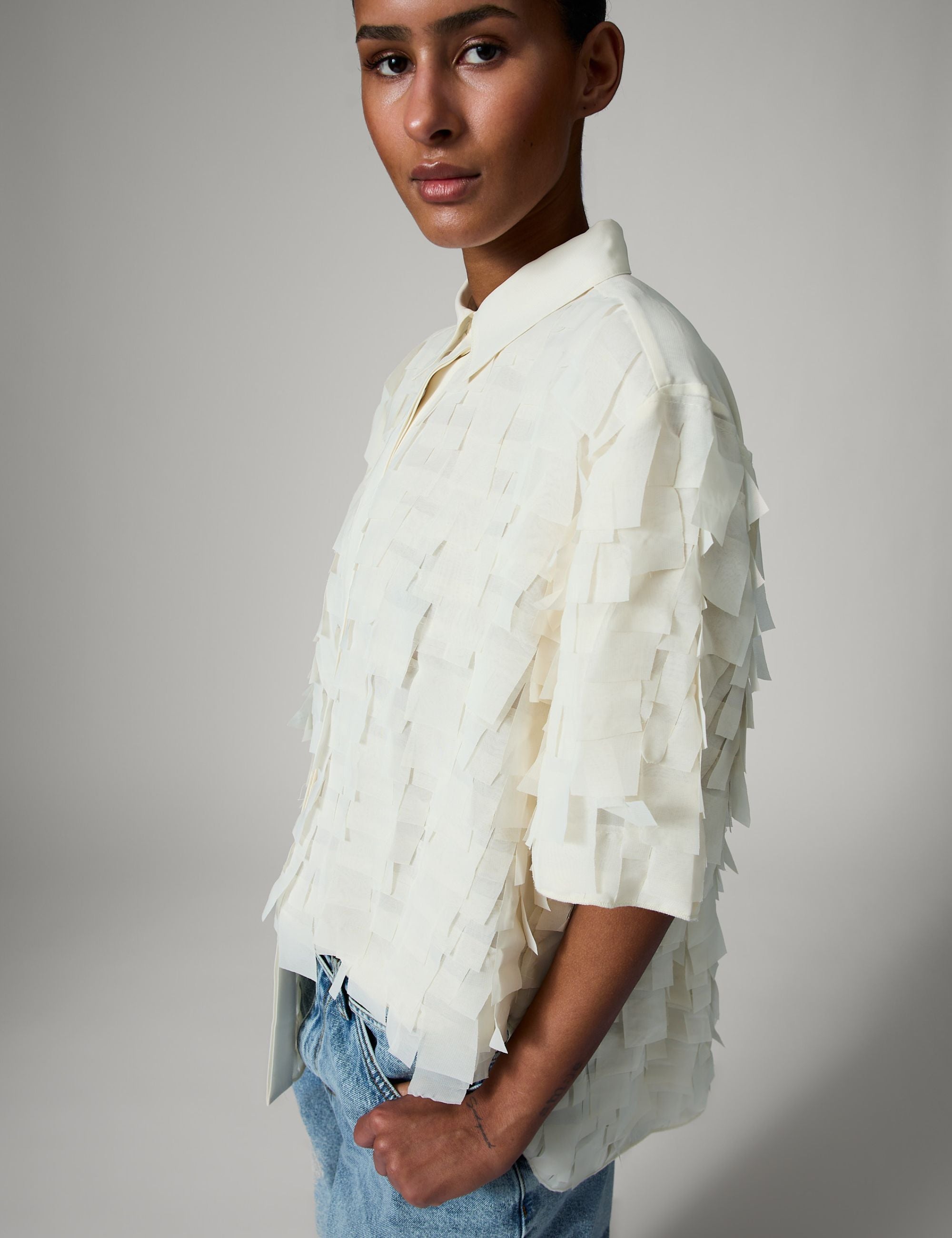 DAY Birger ét Mikkelsen Figo - Chiffon Fringe Shirts & Blouses 110605 Jet Stream