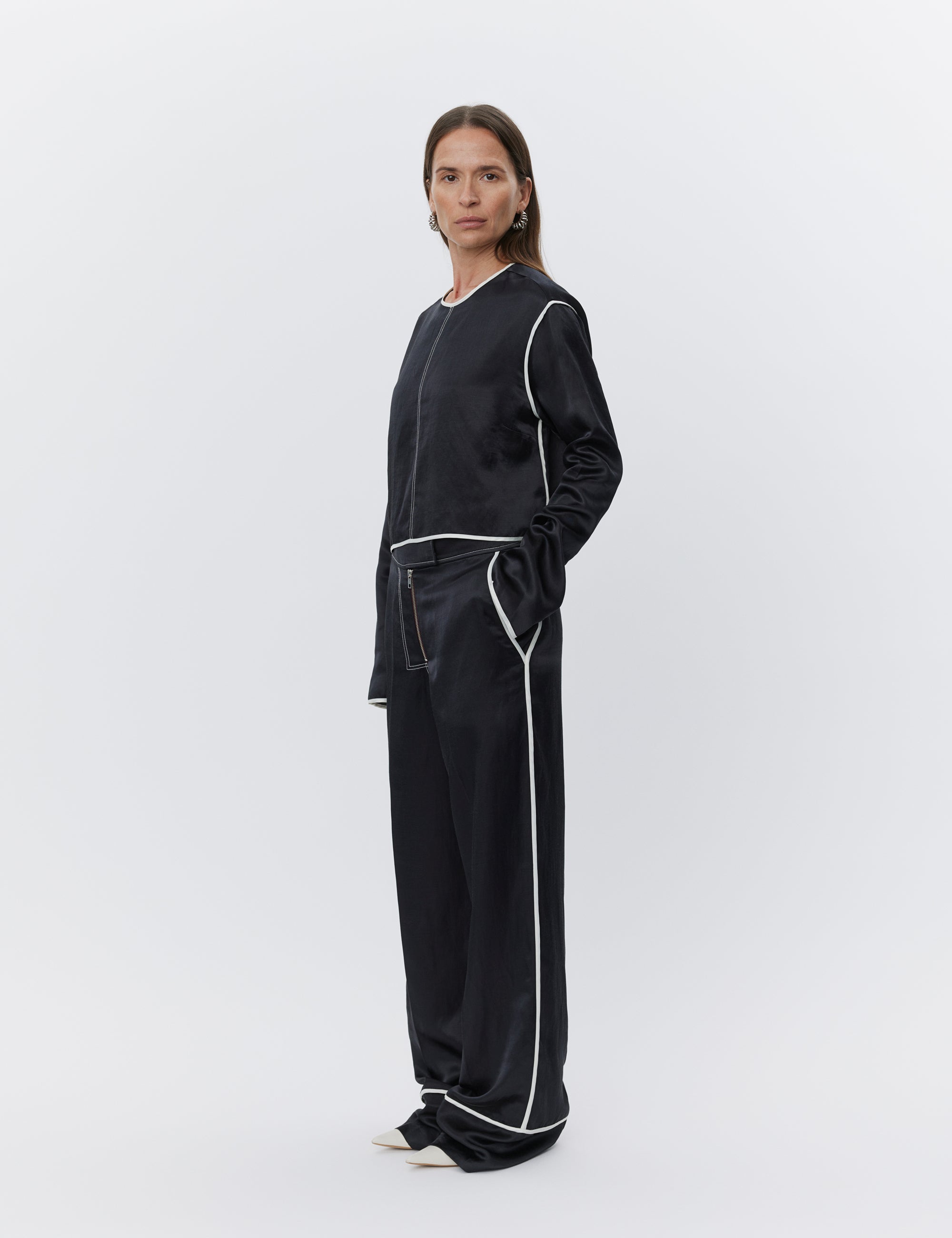 DAY Birger ét Mikkelsen Gianna - High Shine Blend Pants 190303 BLACK