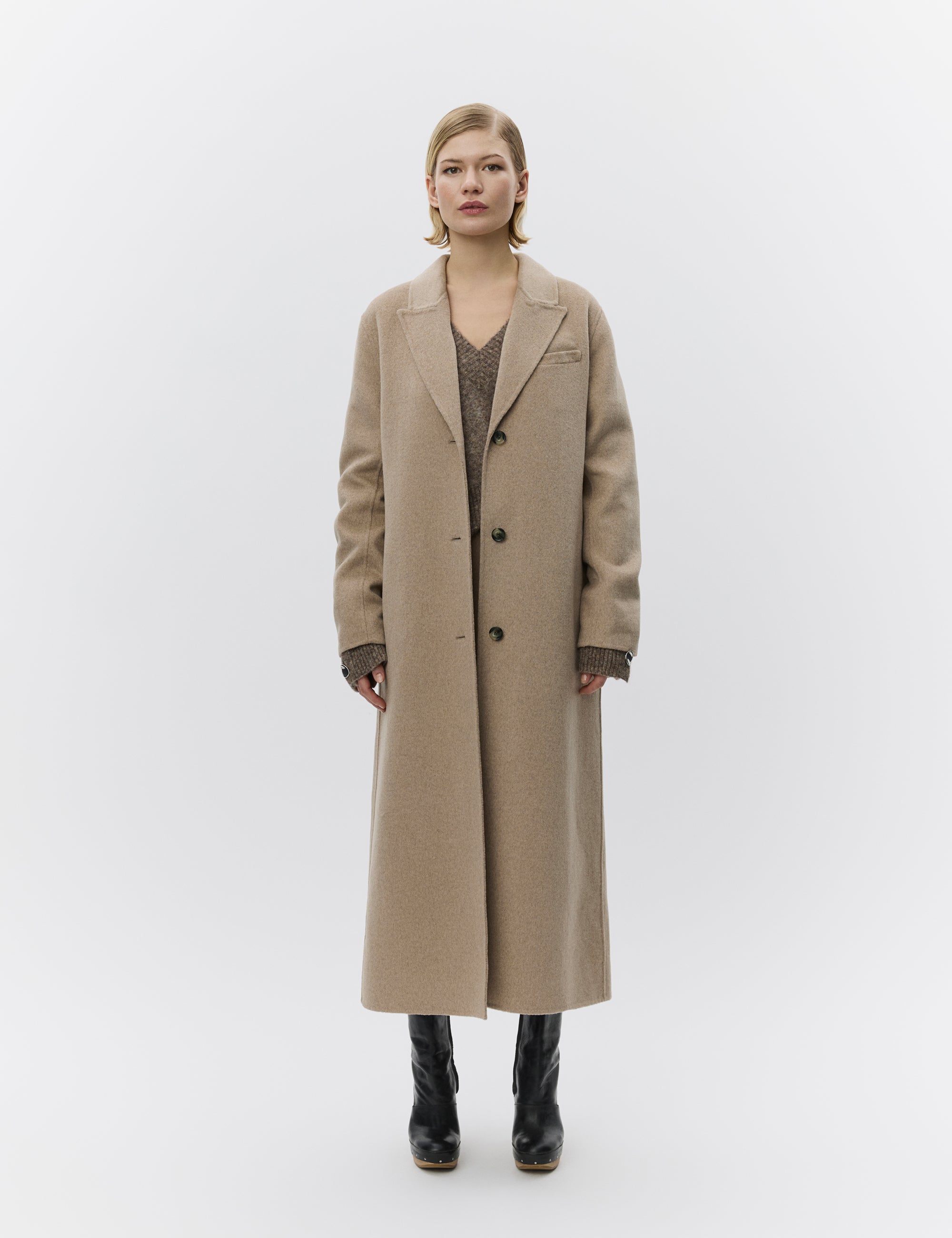 DAY Birger ét Mikkelsen Gloria - Double Faced Wool Coats 500001 BEIGE MELANGE