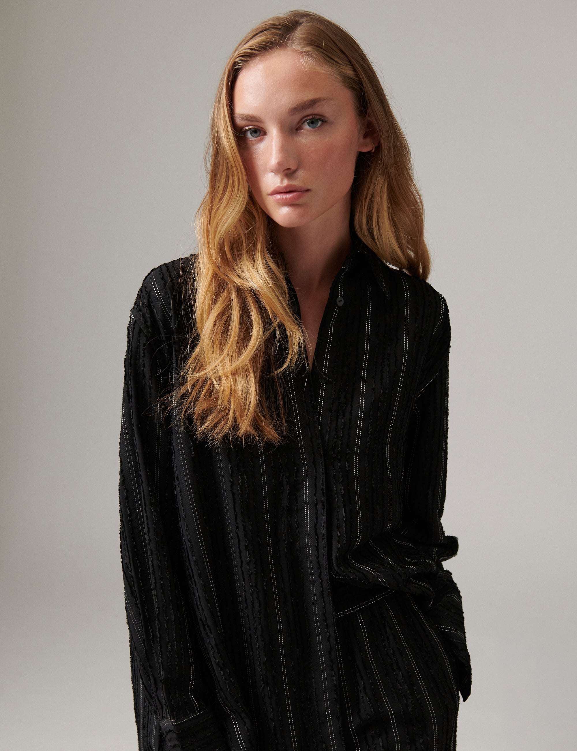 DAY Birger ét Mikkelsen Harsha - Raw Stripes - Bukser Bluse 12000 Black