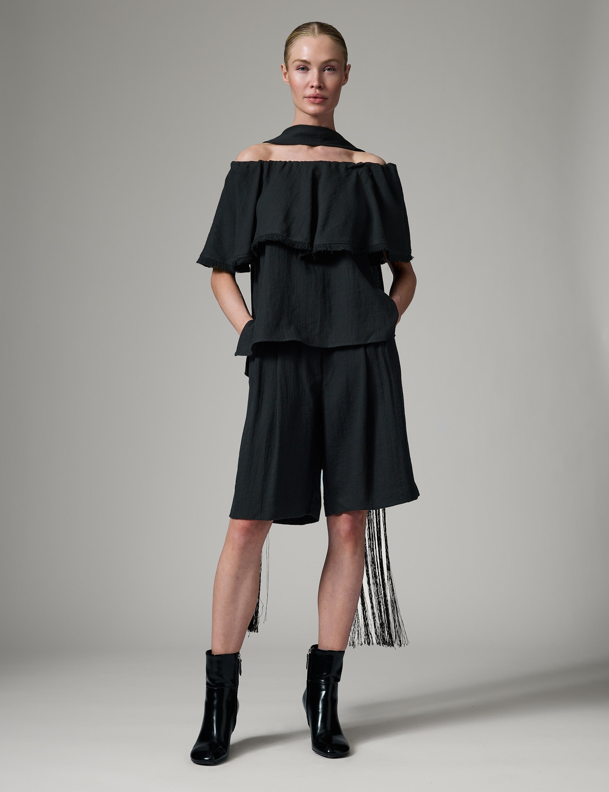 DAY Birger ét Mikkelsen Hera - Contrast Linen - Top Top 190303 Black