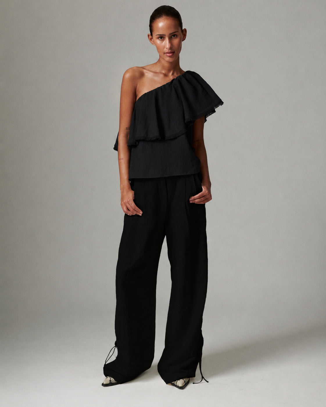 DAY Birger ét Mikkelsen Hera - Contrast Linen - Top Top 190303 Black