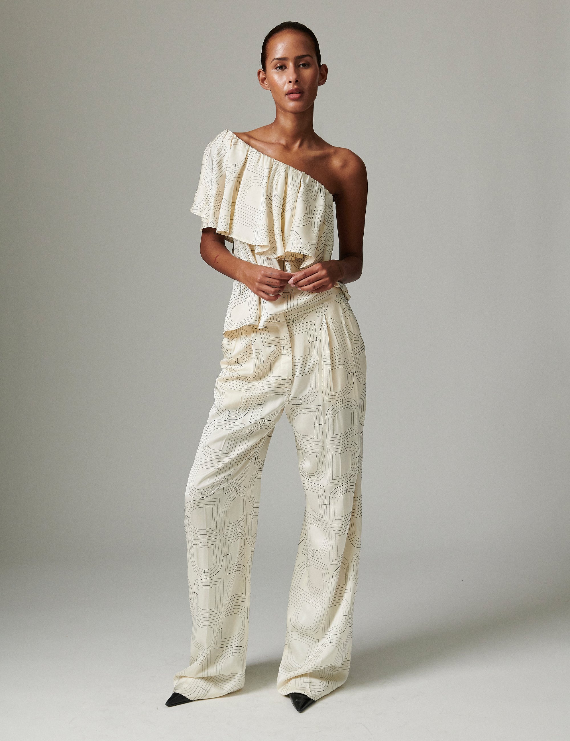 DAY Birger ét Mikkelsen Hon - Fluid Viscose Stitch Tops & T-Shirts 110605 JET STREAM